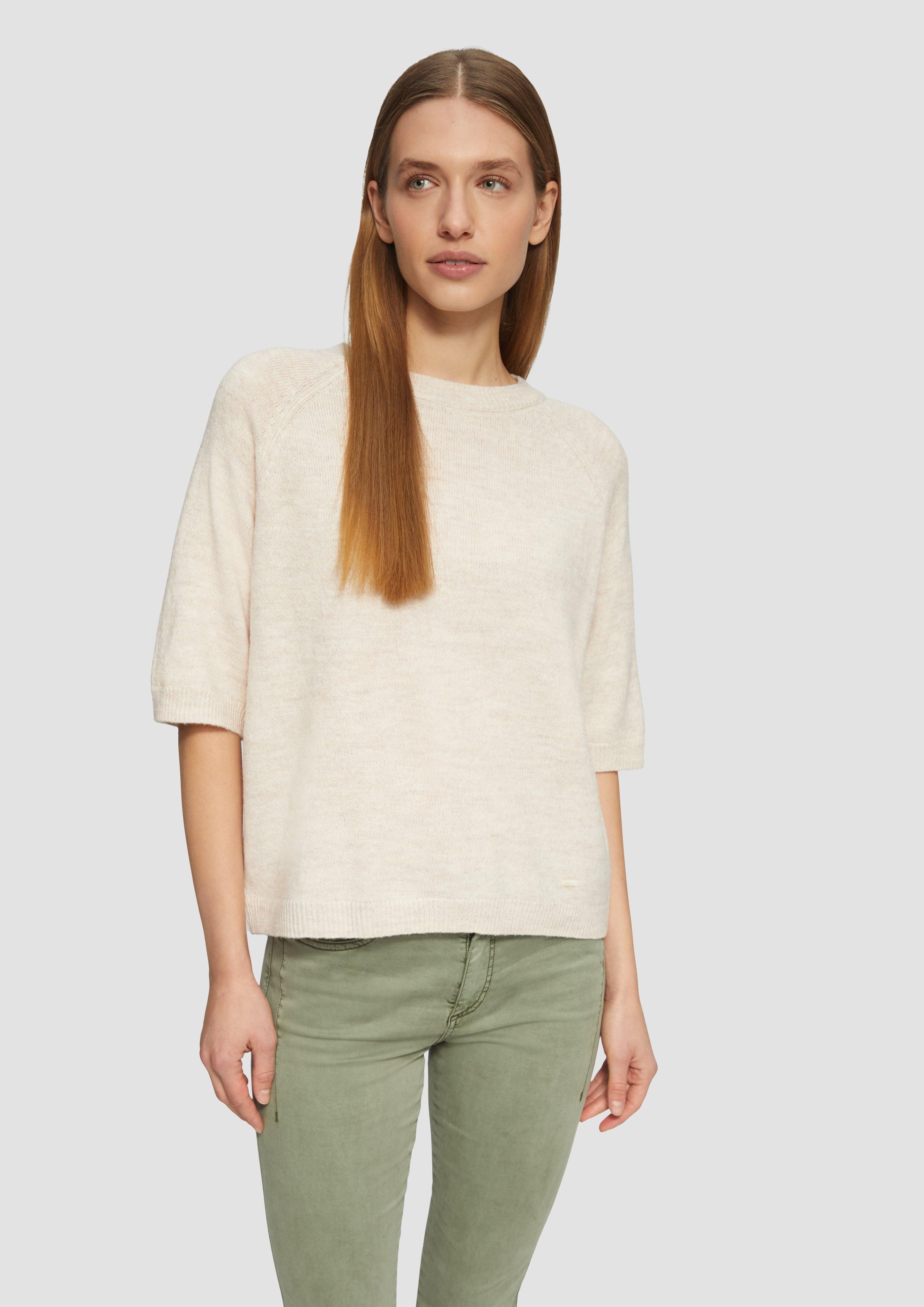 Strickpullover Kurzarmpullover im Relaxed Fit