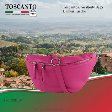 Toscanto Gürteltasche Toscanto Tasche pink, fuchsia (Gürteltasche), Damen Gürteltasche Leder, pink, fuchsia ca. 37cm x ca. 20cm