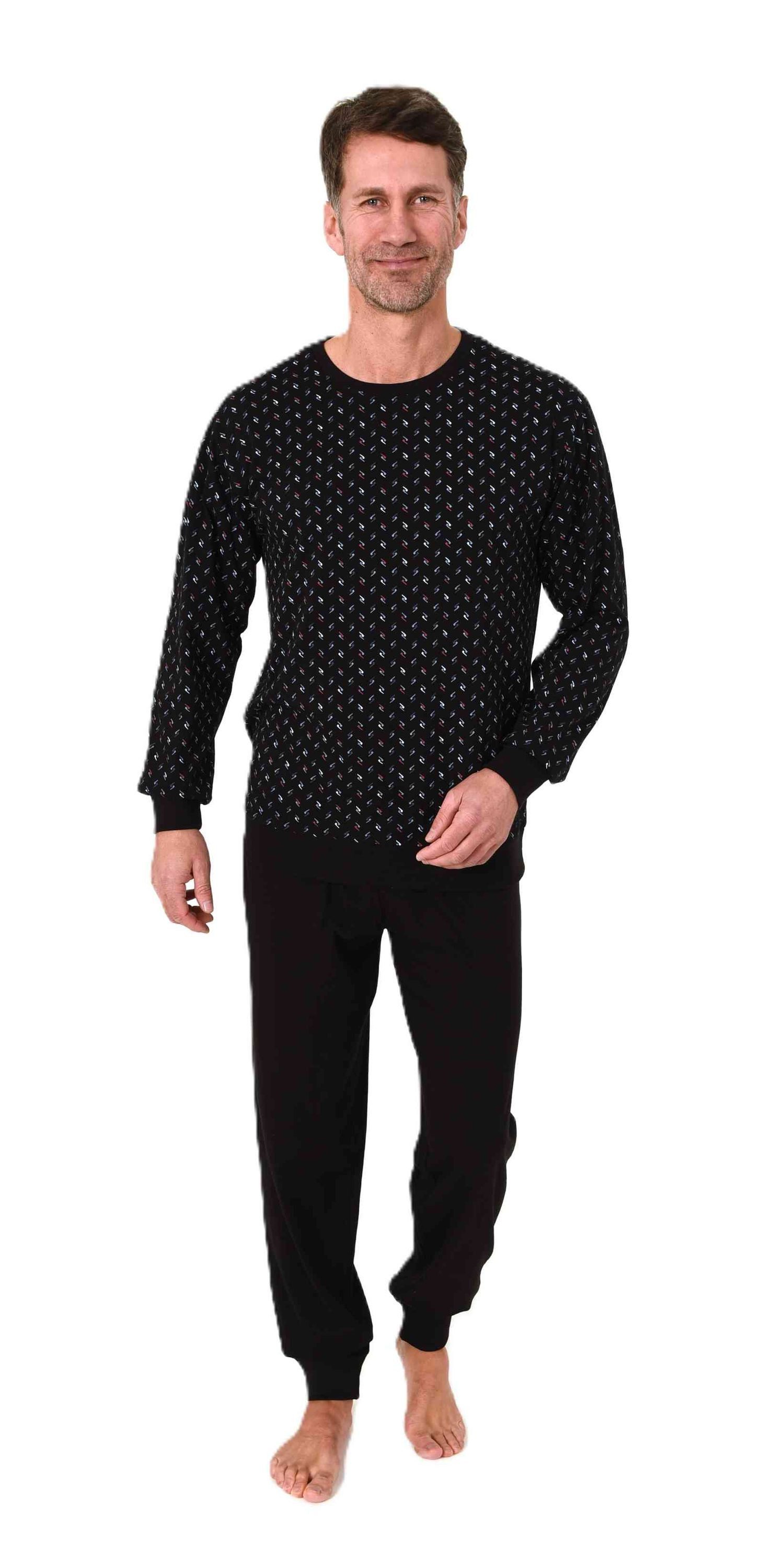 Normann Pyjama Normann Herren langarm Schlafanzug mit Bündchen in edler Opt günstig online kaufen