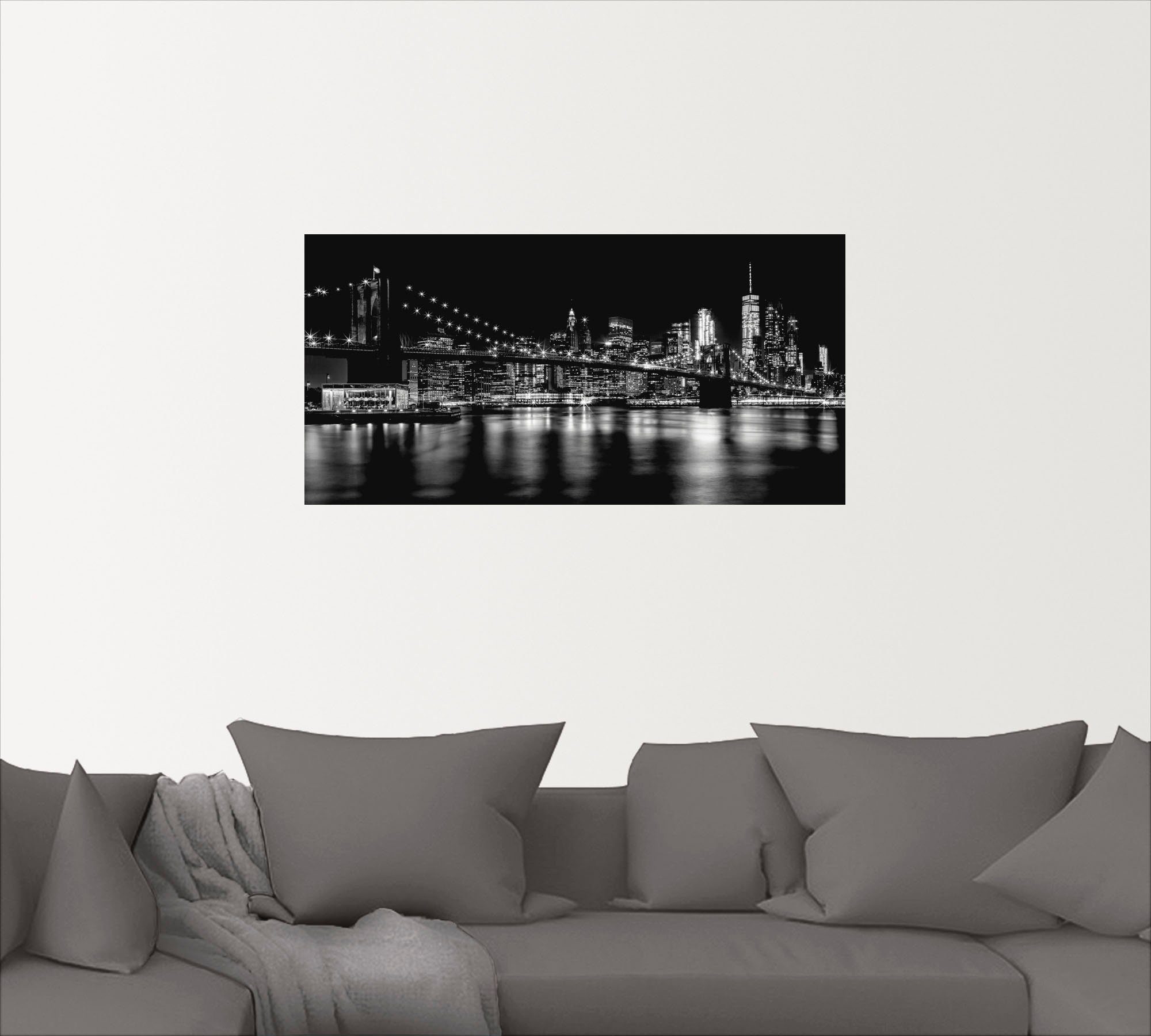 Leinwandbild, Wandbild versch. (1 Manhattan Skyline Artland Größen St), Poster oder Bridge, & in Alubild, Wandaufkleber als Amerika Brroklyn