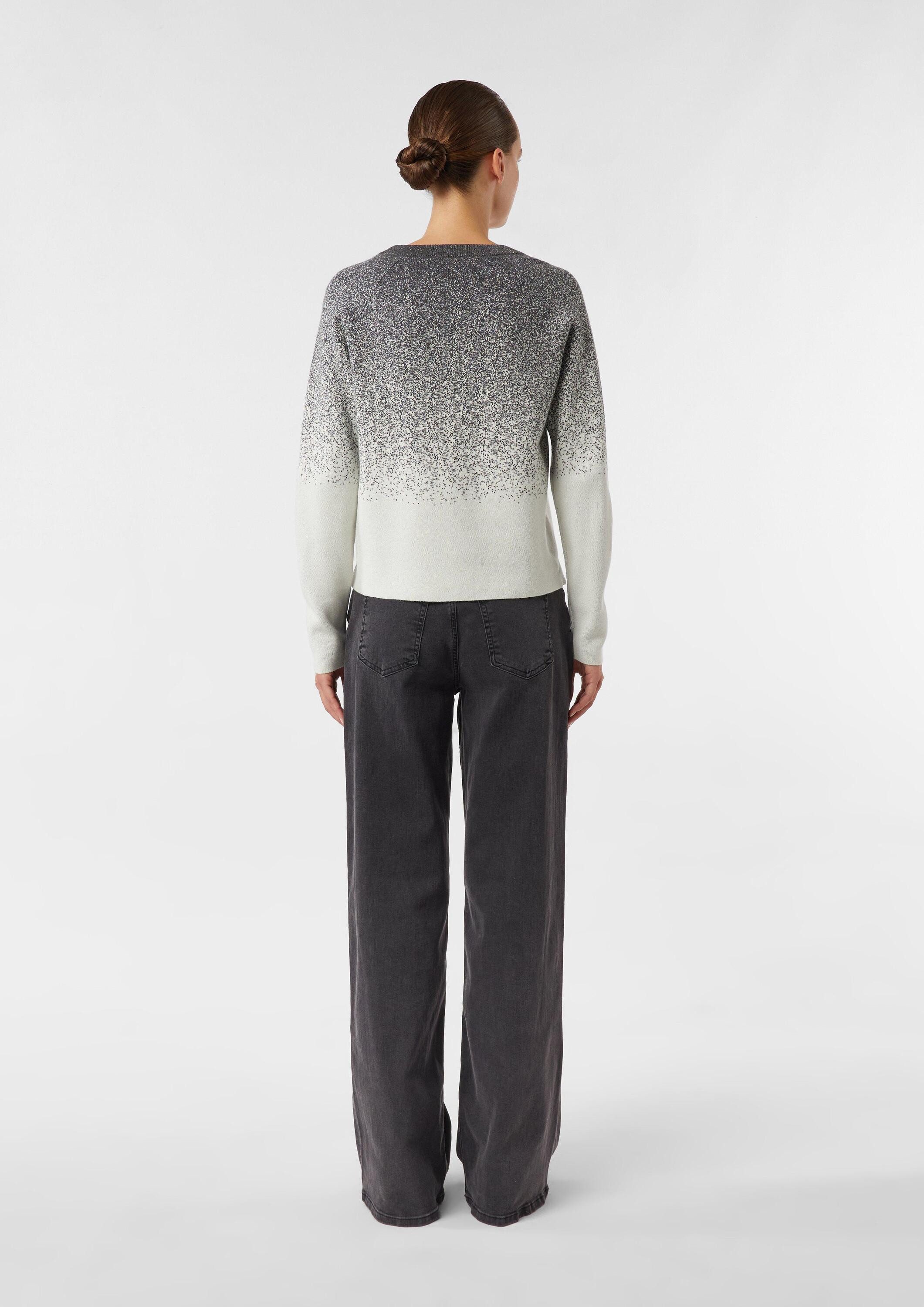 comma Longpullover Strickpullover Feinstrick-Pullover mit dezentem Glitzergarn