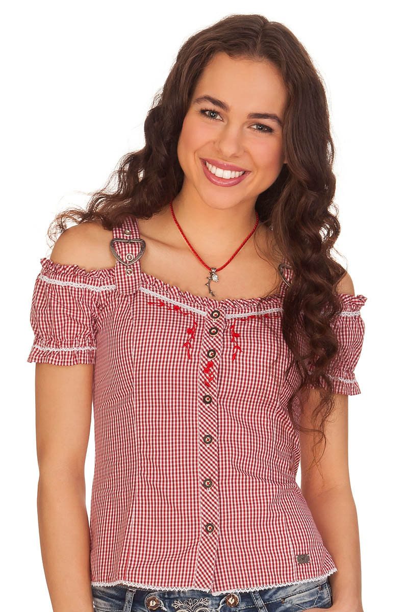 Trachtenbluse Trachtenbluse - GALANTA - blau, rot