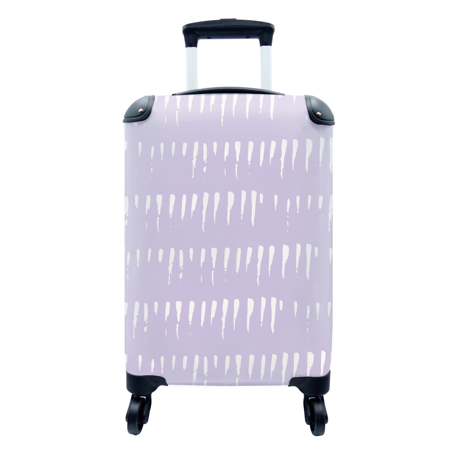 MuchoWow Handgepäckkoffer Weiß - Pastell - Design, 4 Rollen, Reisetasche mit rollen, Handgepäck für Ferien, Trolley, Reisekoffer