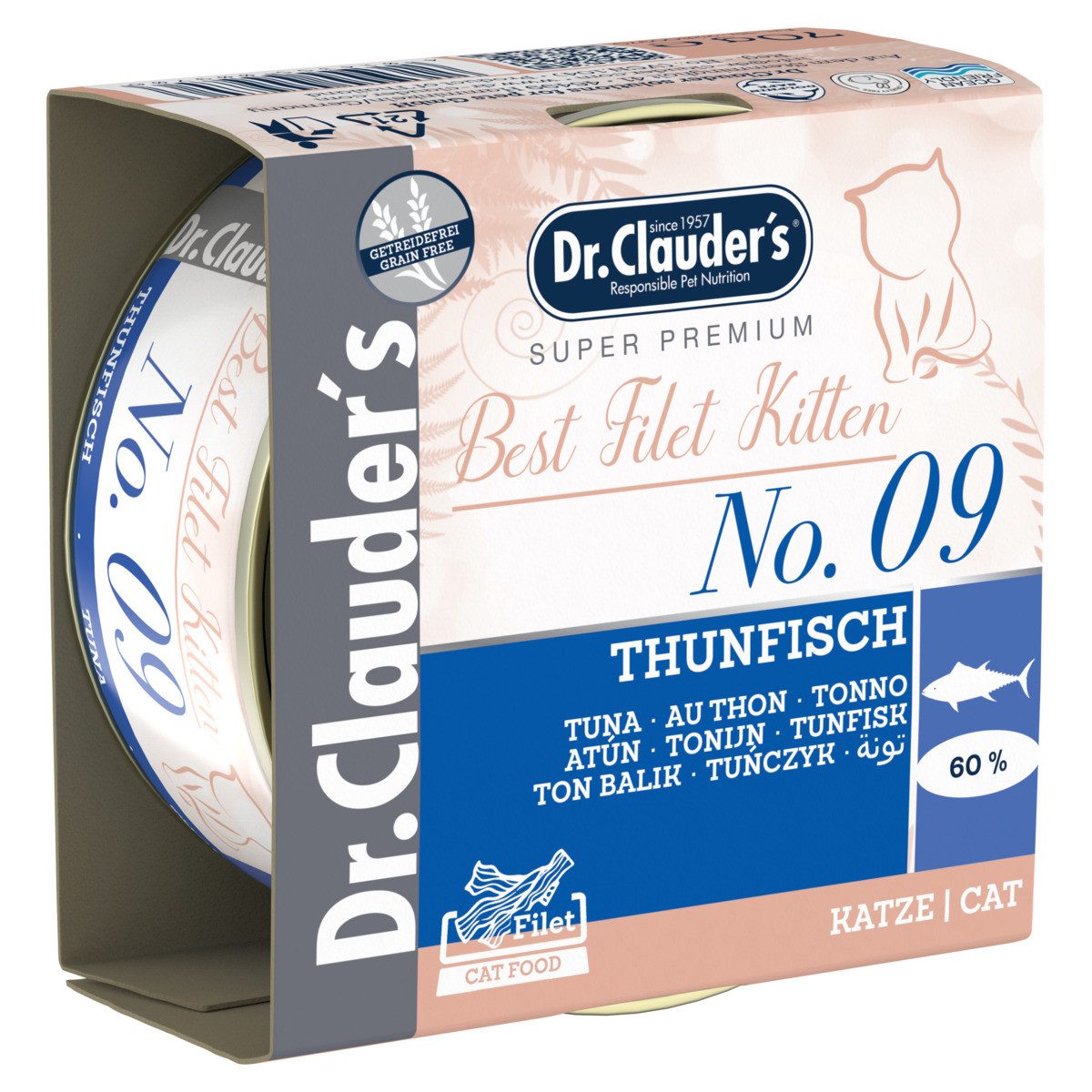 Dr. Clauder's Best Filet No. 9 Kitten mit Thunfisch 70 g, für: Katze