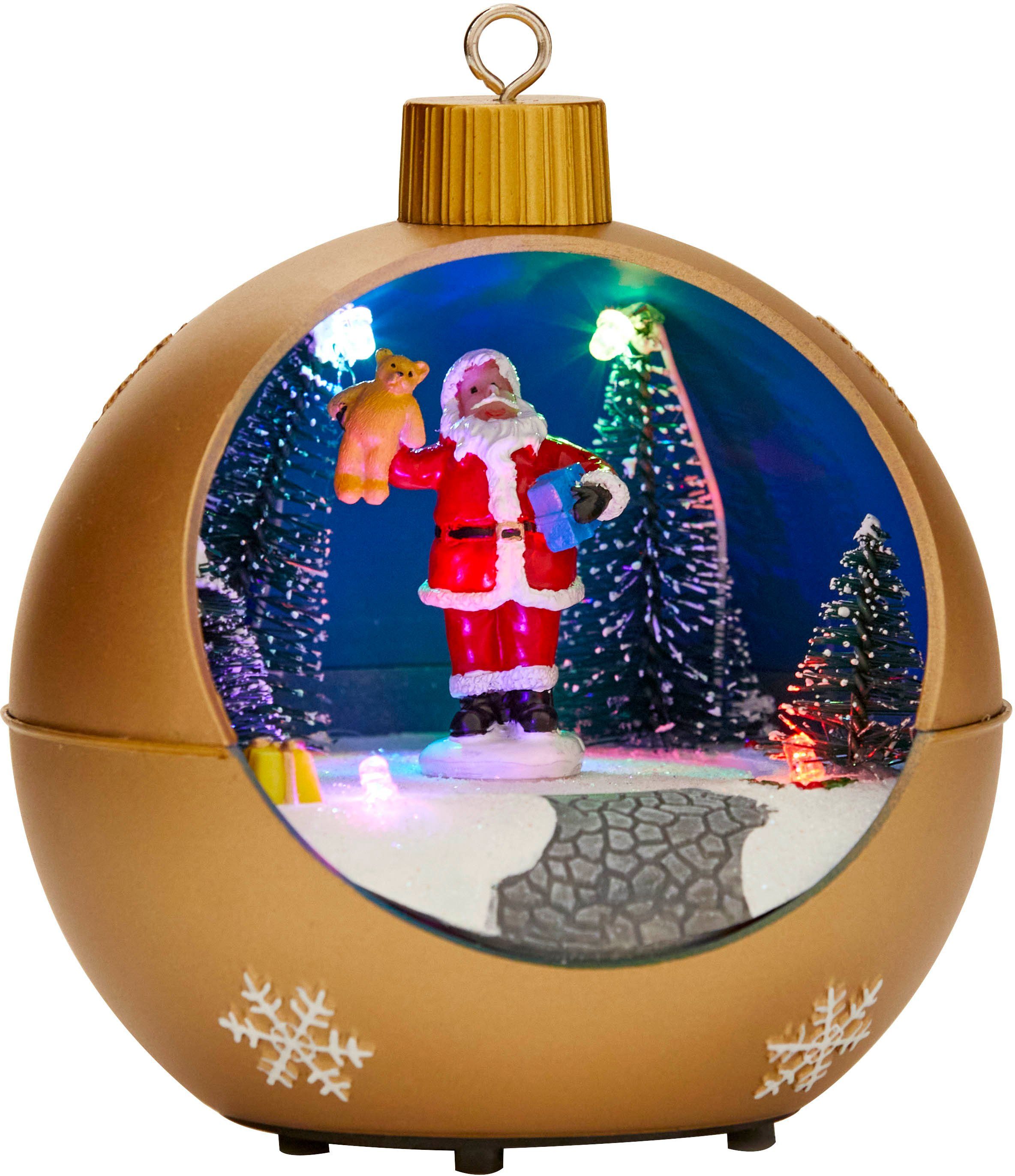 Northpoint Christbaumschmuck LED Weihnachtskugel mit Melodie Schneewirbelef günstig online kaufen
