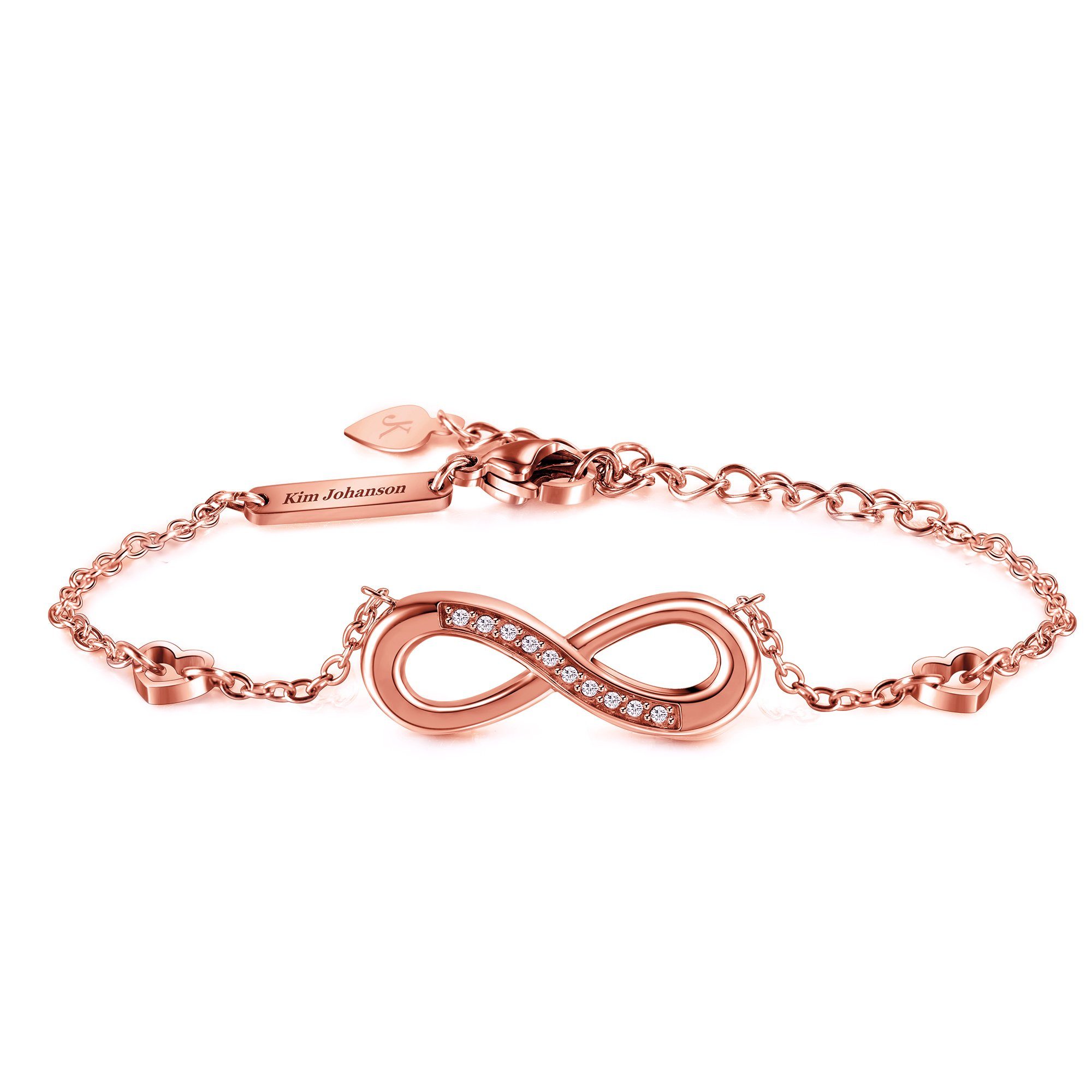 Johanson Armkette mit Zirkonia (1-tlg), Infinity Kim Rosegold