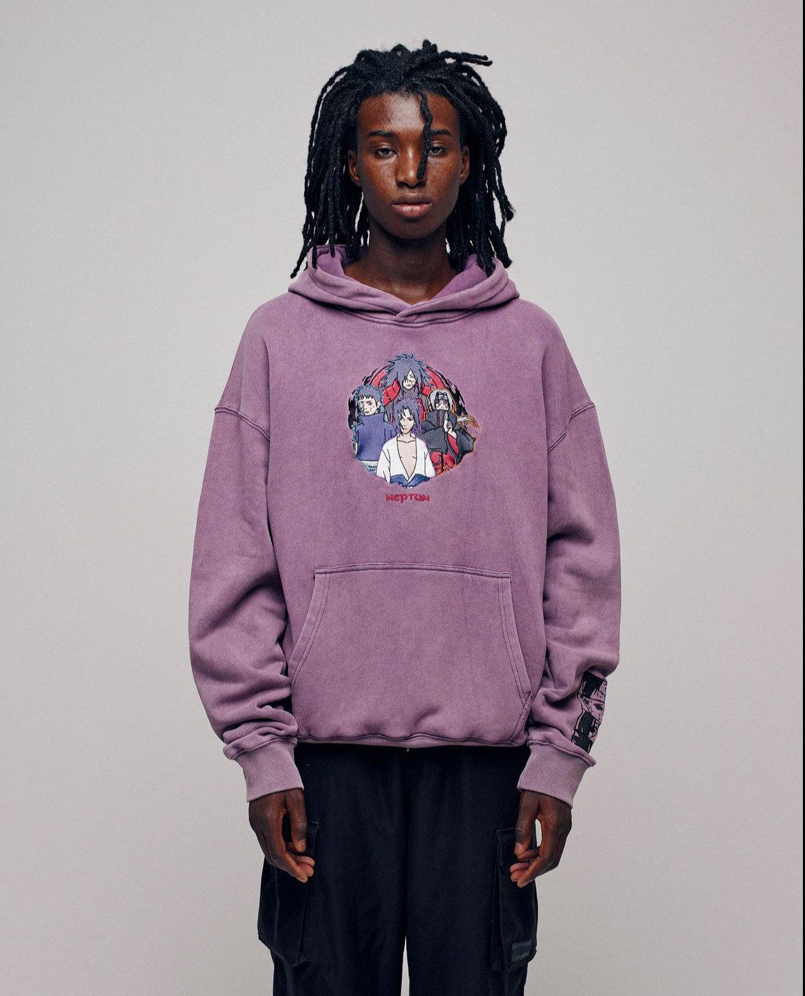 Naruto Collegejacke Naruto Uchiha Graphic Hoodie Purple Kapuzenpullover Neptun