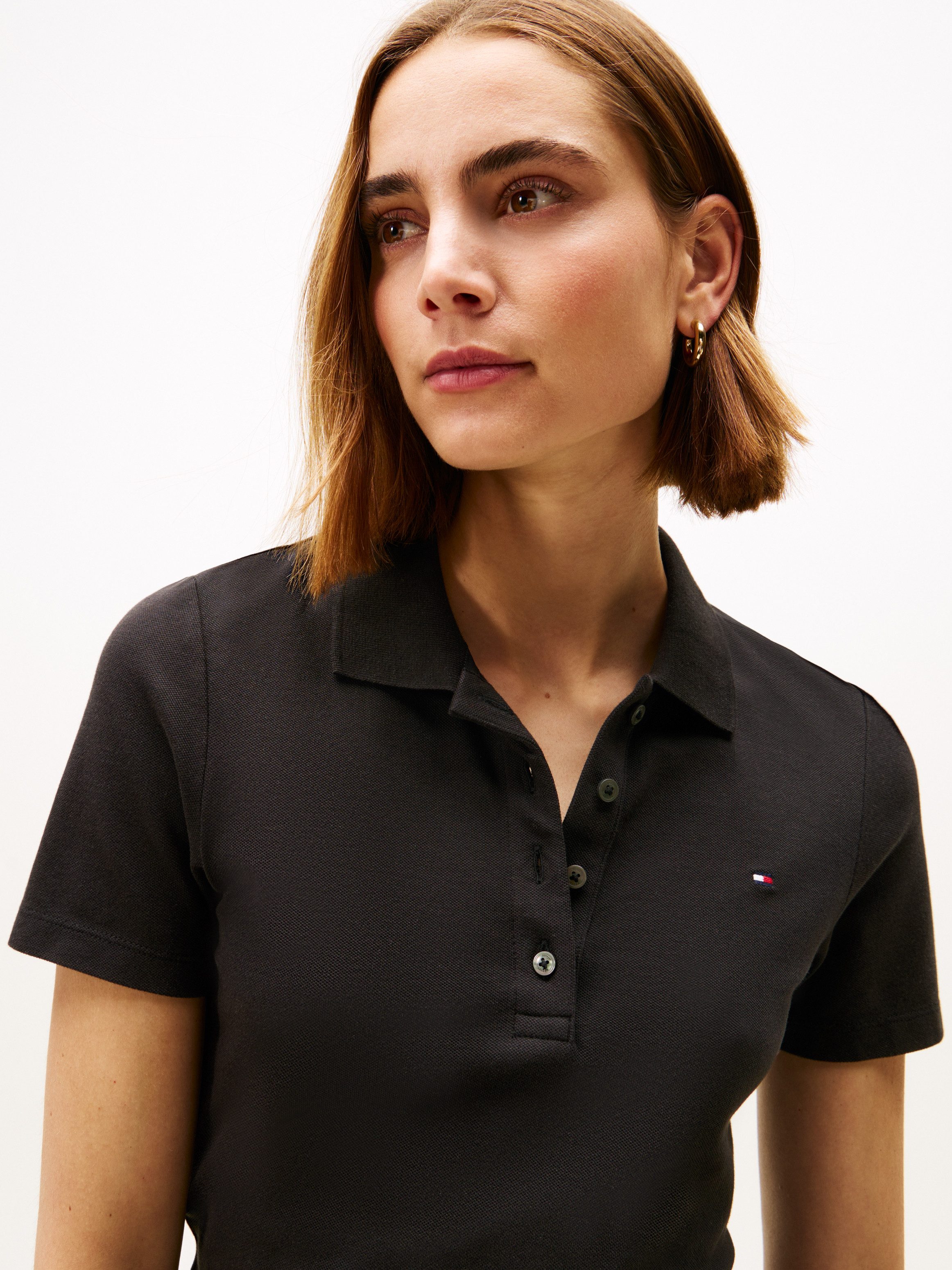 Tommy Hilfiger Poloshirt 1985 Slim Fit Pique Premium mit Logostickerei, mit Seitenschlitzen