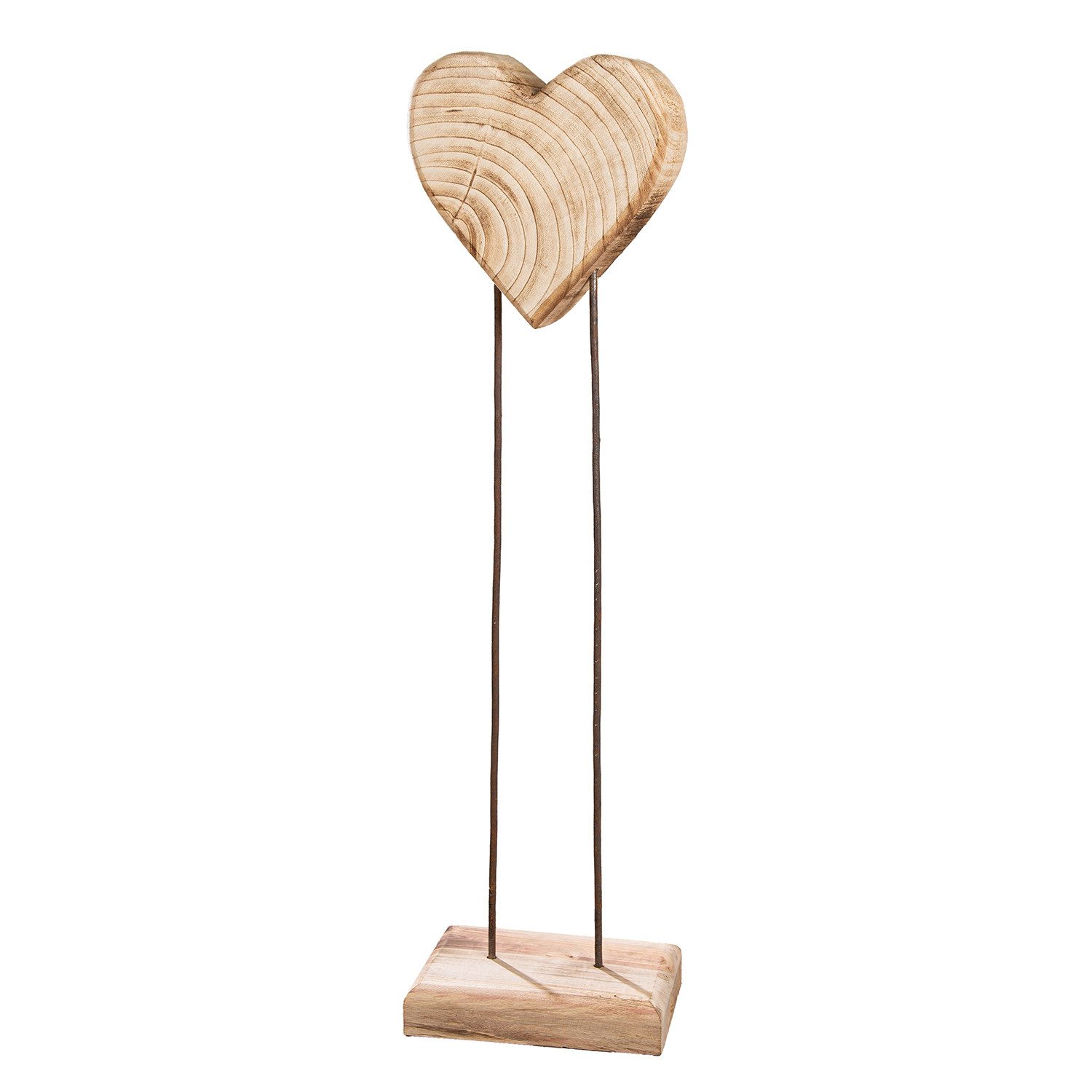GILDE Dekoobjekt Standrelief SOUL - natur - Holz - Höhe 100cm x Breite 28cm - Herzmotiv (1x Standrelief, Deko - Stehdeko), Wohnzimmer - Dekoobjekt - Deko - Wohnzimmer - Schlafzimmer