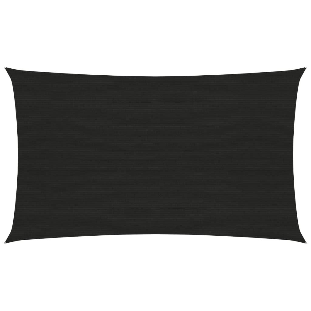 Sonnensegel 25 x 5 m Sonnensegel 160 g m² Schwarz 2,5x5 m HDPE Beschattung Rechte