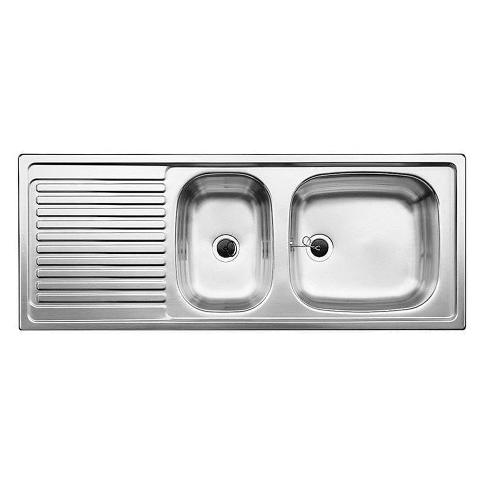 Blanco Edelstahlspüle TOP EZS 11 x 4 Edelstahl Naturfinish, 110/43,5 cm