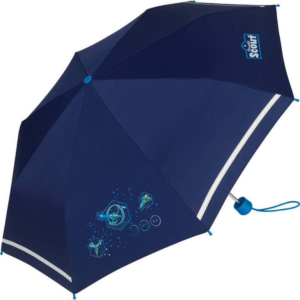 Scout Taschenregenschirm Mini Kinderschirm reflektierend bedruckt, extra  leicht für Kinder gemacht