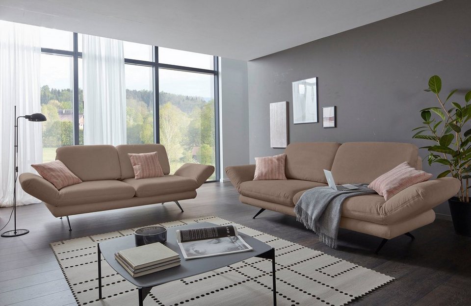Saletto, Armlehnfunktion, wahlweise Design Rückenverstellung Style mit modernes 2,5-Sitzer Places mit of
