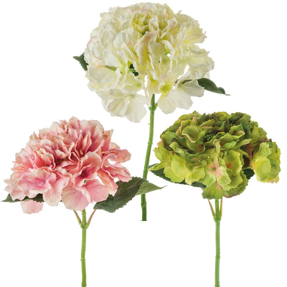 Hortensienblüte Kunststoff cm HOME & cm HOBBY, Kunstblume 40 matches21 Höhe 20x40 Hortensie, hochwertig weiß Ø