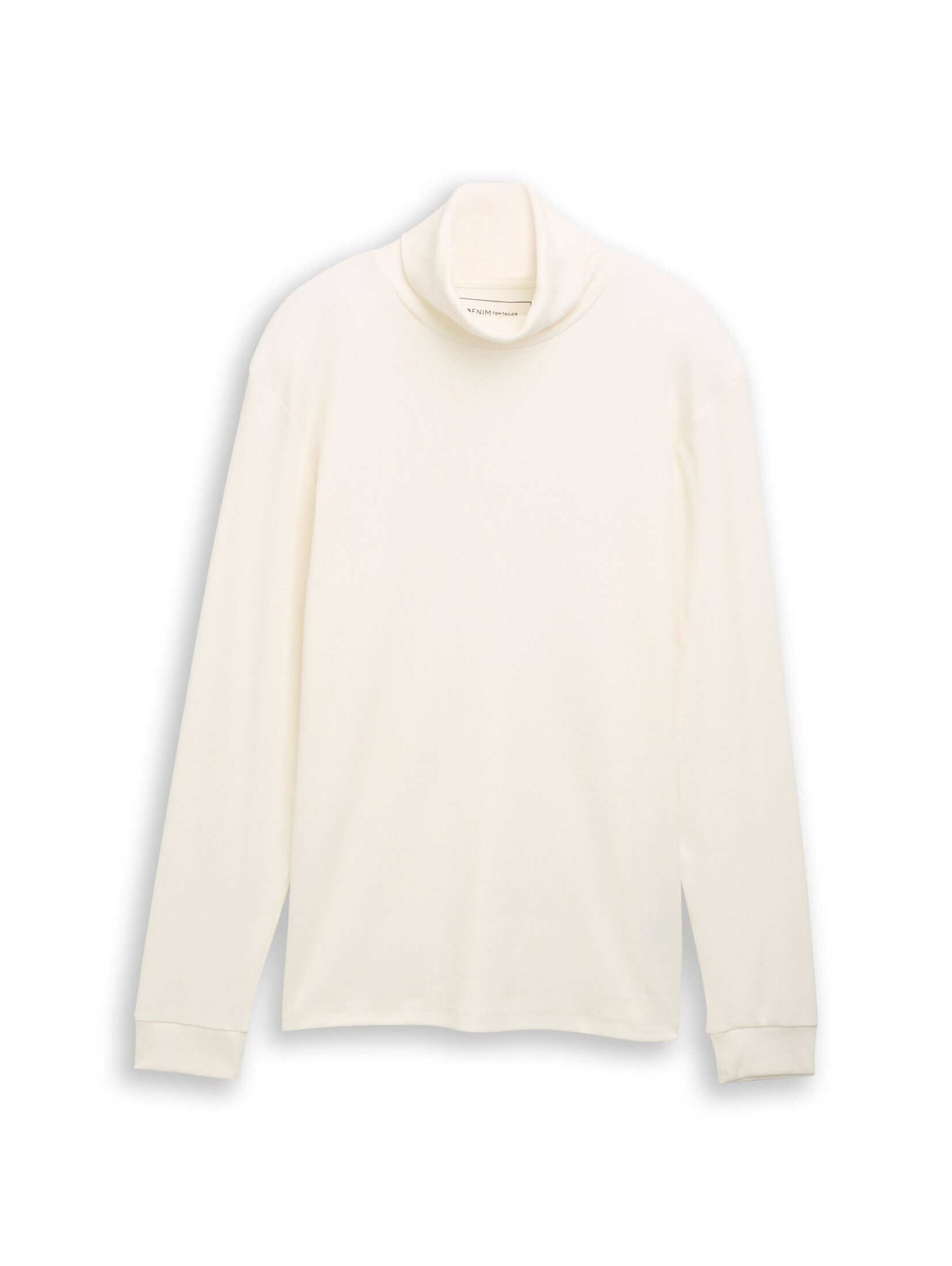 TOM TAILOR Denim Langarmshirt T-Shirt Rollkragenshirt mit Rippstruktur