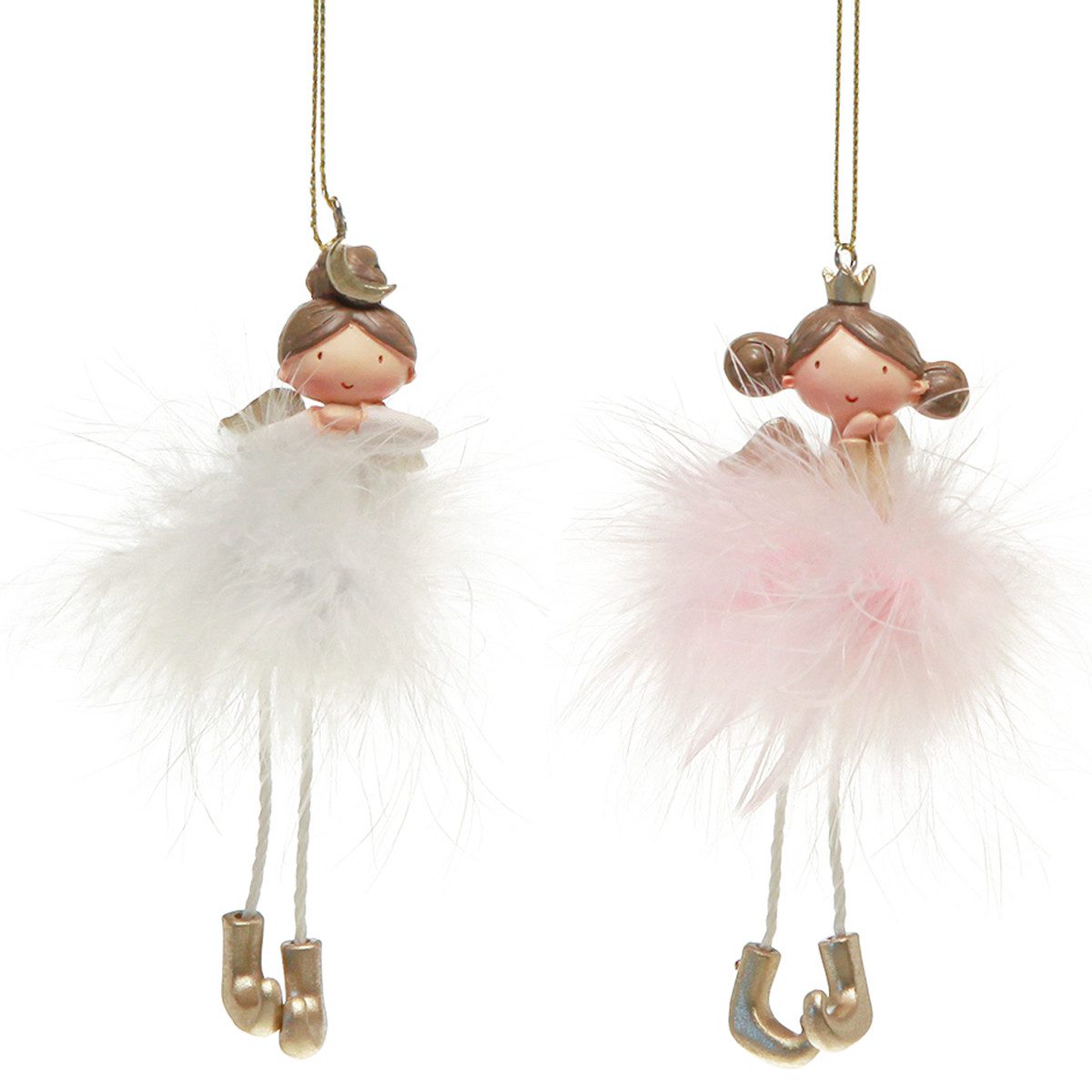 Viana Christbaumschmuck Dekofigur Engel Prinzessin Baumschmuck Weiß Rosa 12 günstig online kaufen