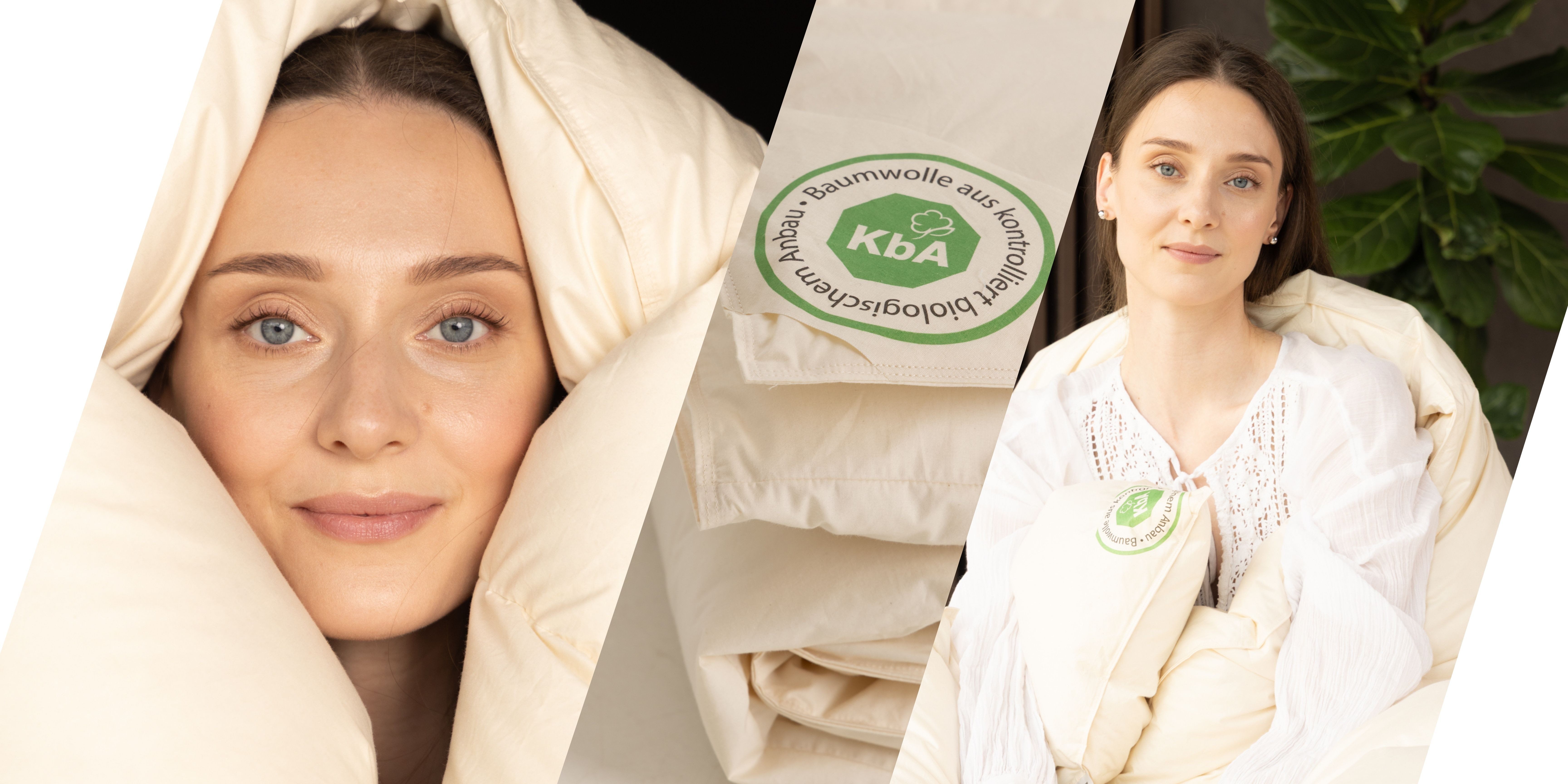 Vitaschlaf Daunenbettdecke Vitaschlaf® Bio-Luxe-KBA Bettdecken für Sommer und Winter, Ganzjahr, Füllung: 90% Daunen, 10% Federn, Bezug: 100% BIO-Baumwolle, Bett – Bild 4 von 5