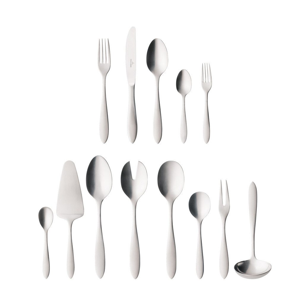 Villeroy & Boch Besteck-Set Arthur gebürstet Tafelbesteck 68-teilig (68-tlg), 12 Personen, Edelstahl, Edelstahl, 68 Stck, spülmaschinenfest