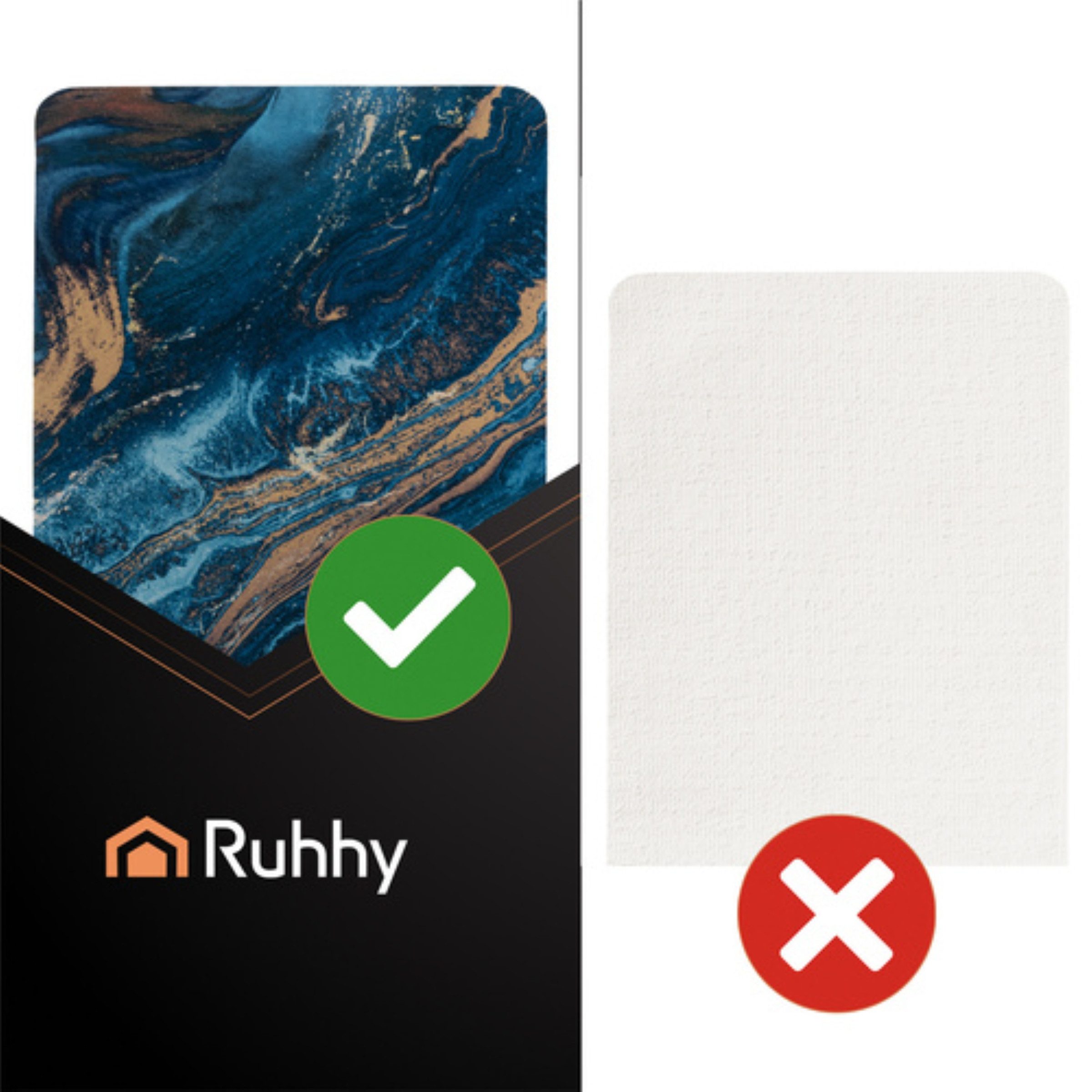 Ruhhy Badematte Badezimmermatte 60x40 cm rutschfest saugfähig schnelltrocknend, Saugfähige Oberfläche, Rutschfeste Unterseite, Schnelltrocknendes Material, Schn – Bild 3 von 5