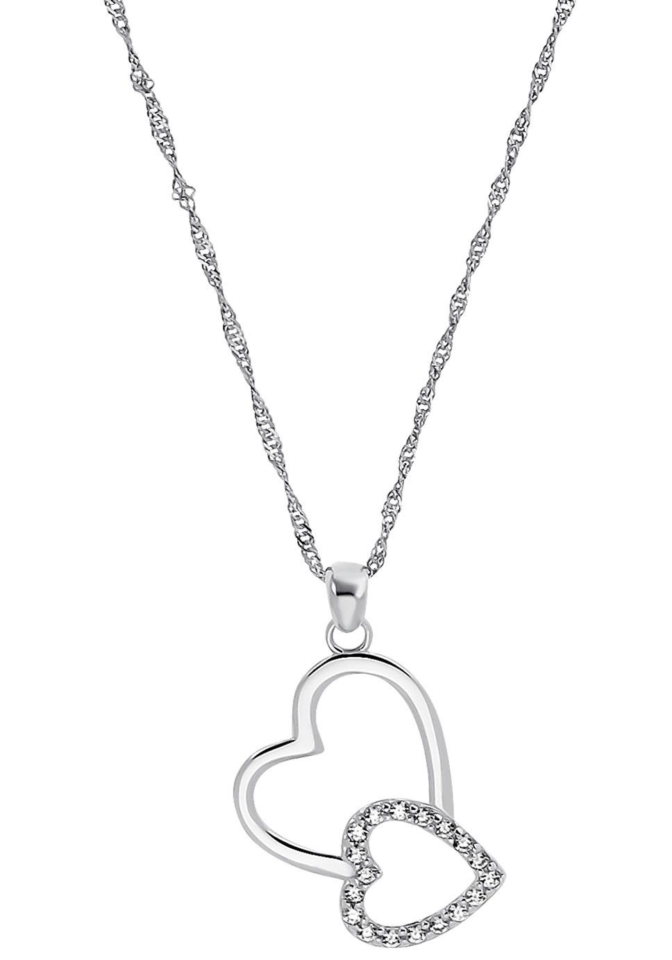 Amor Kette mit Anhänger Heart in Heart, 9188307, mit Zirkonia