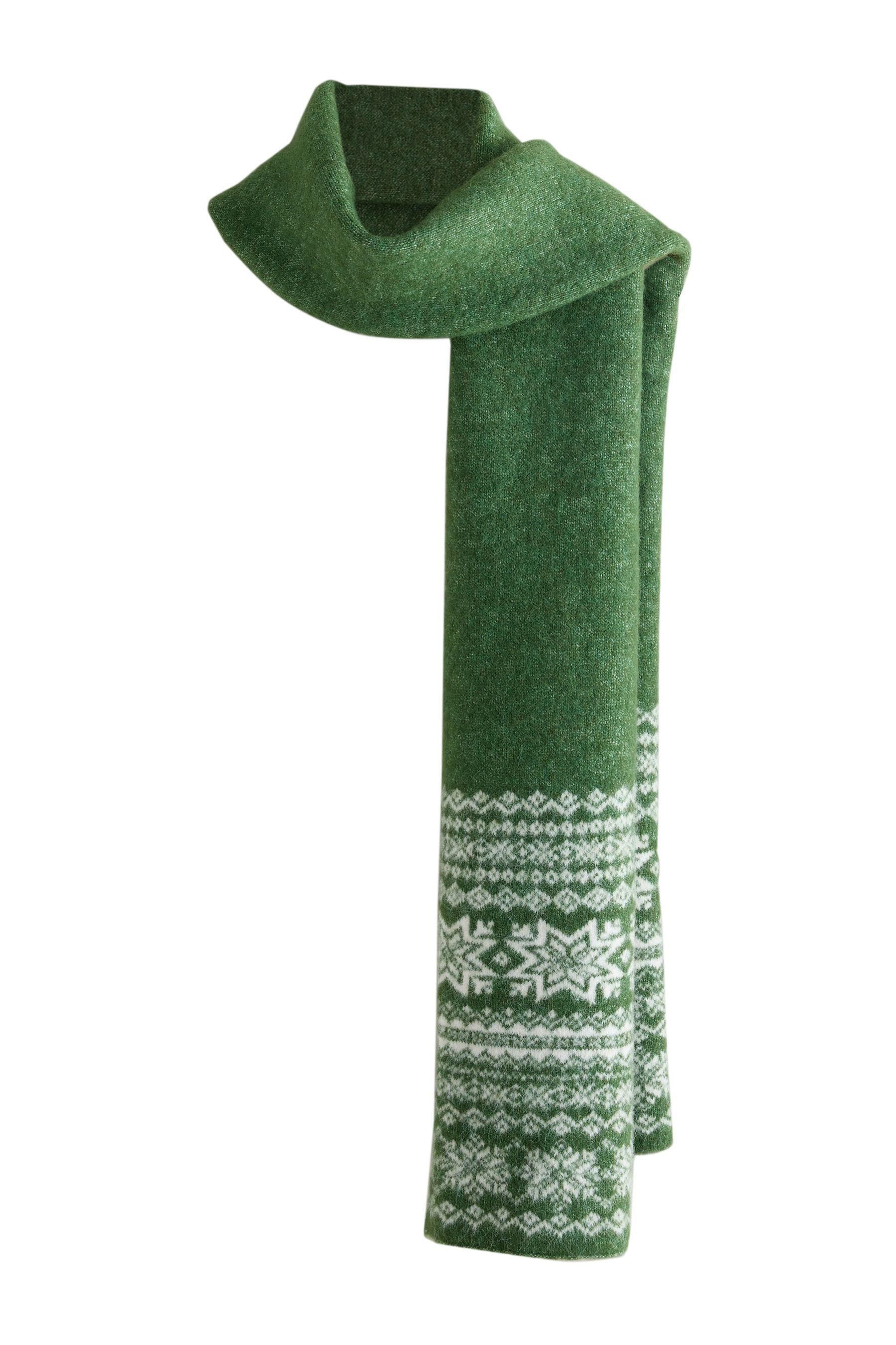 Next Schal Langer Strickschal mit Fair-Isle-Muster, (1-St)