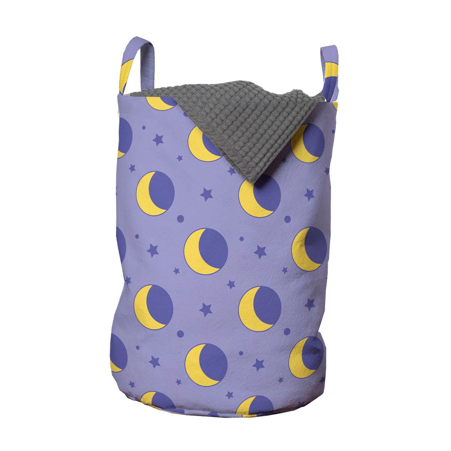 Abakuhaus Wäschesäckchen Wäschekorb mit Griffen Kinder-Nachthimmel Cartoon für Kordelzugverschluss Mond Waschsalons