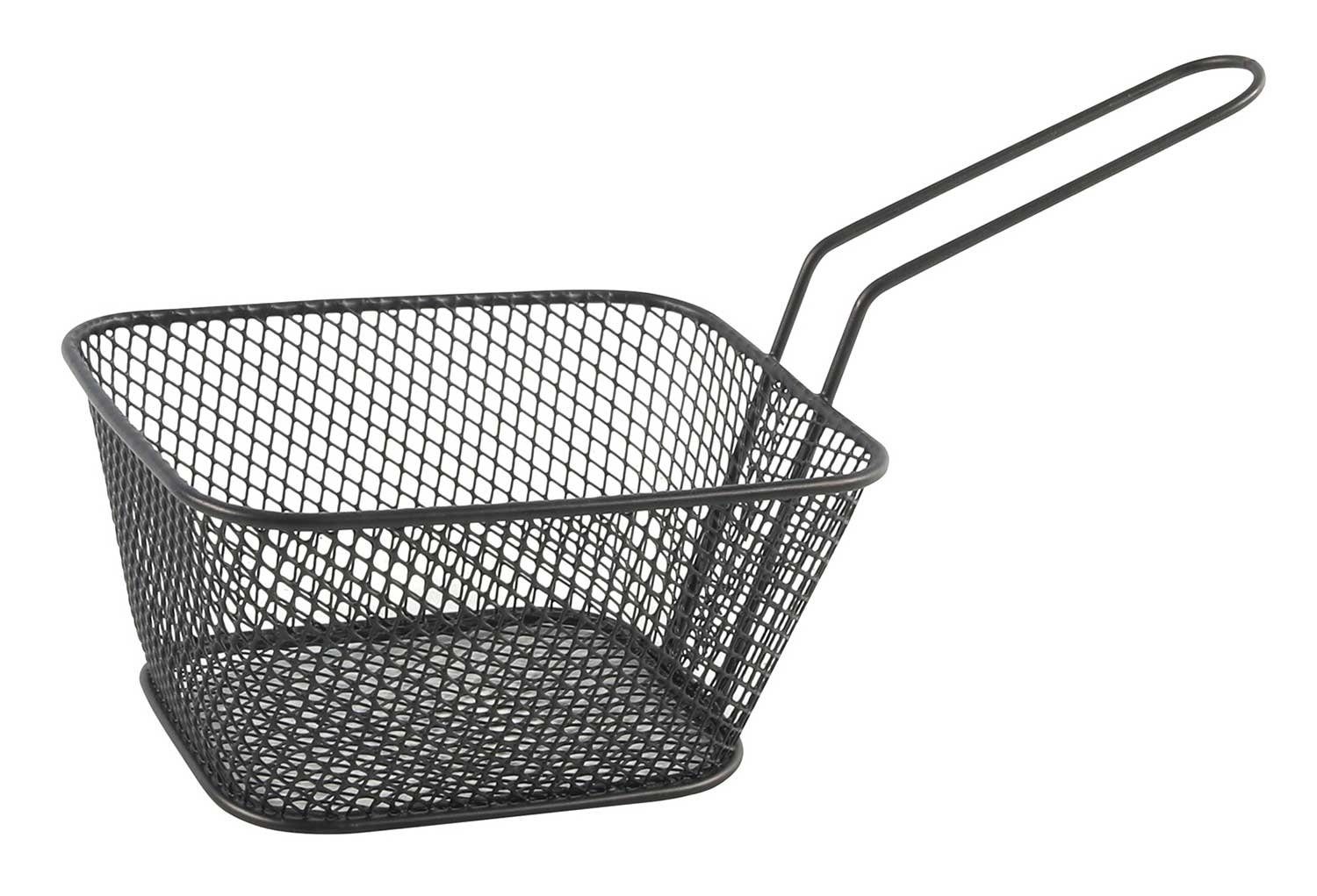 Servierschale Servierkorb für Pommes POM, Schwarz, B 14 cm, Metall, spülmaschinengeeignet