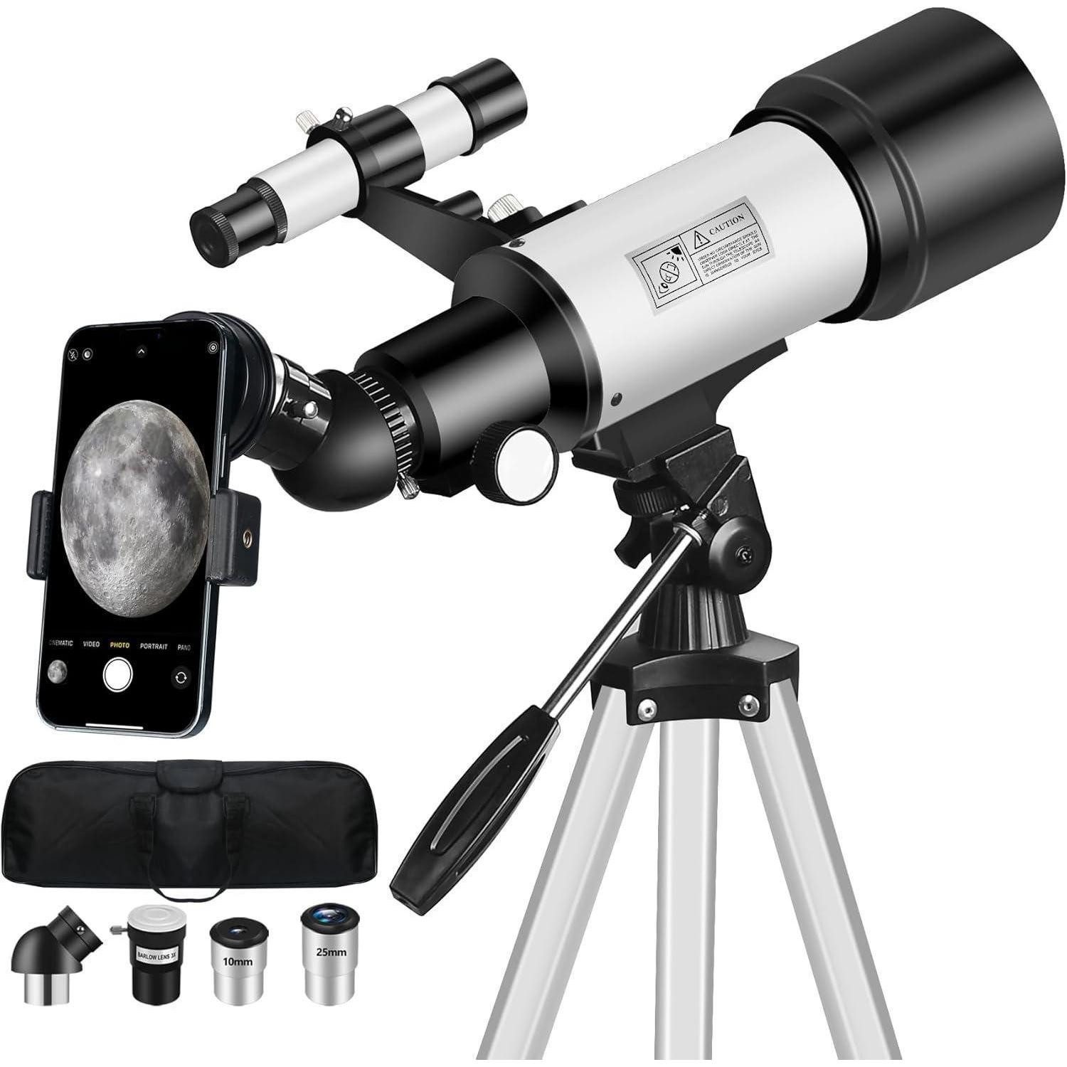 LuxusKollektion Achromatischer Refraktor Teleskop Astronomie Profi 70/400mm Anfänger 5x24 Sucherfernrohr Stativ