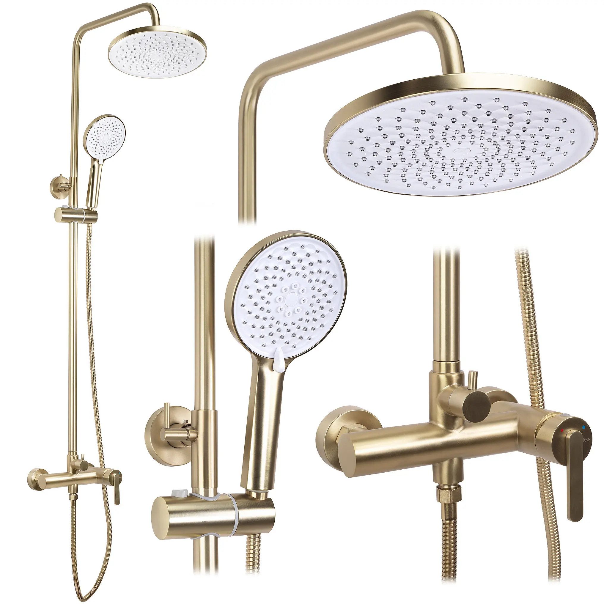 wohnwerk.idee Duschsystem Regendusche Dusche Set Regenbrause Handbrause Bad, erhältlich in Titan, Kupfer matt, Gold matt, Chrom matt und Schwarz