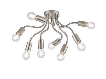 easy! BY FHL LED Deckenleuchte, Dimmfunktion, LED wechselbar, Warmweiß, ausgefallene große für Treppenhaus & Galerie, 8-flammig, Silber Ø 60cm