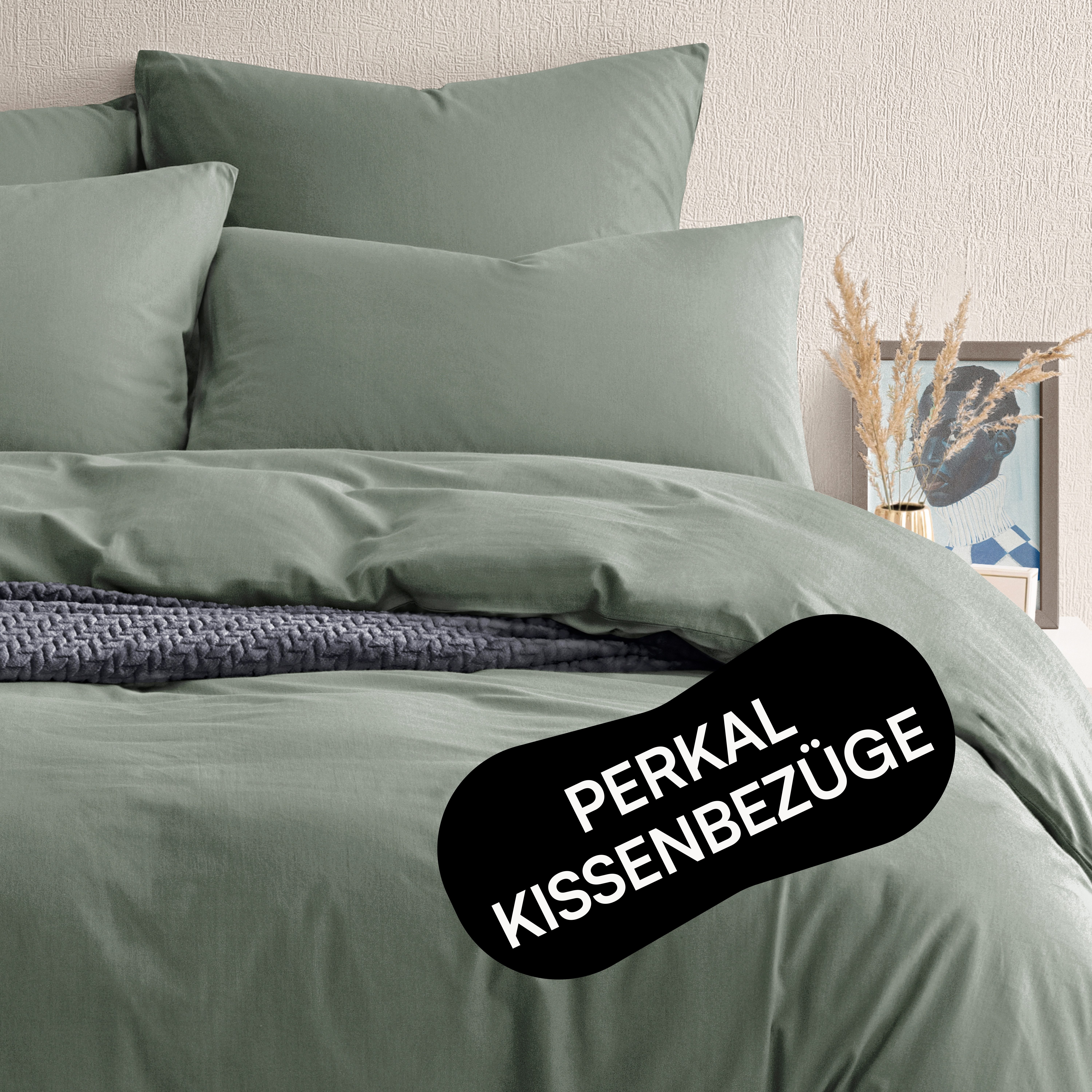 Seralino Подушкиbezüge Perkal Подушкиbezug (100% Baumwolle) weich angeraut, hautfreundlich, besonders weich & atmungsaktiv, BCI zertifiziert, mit Reißverschluss