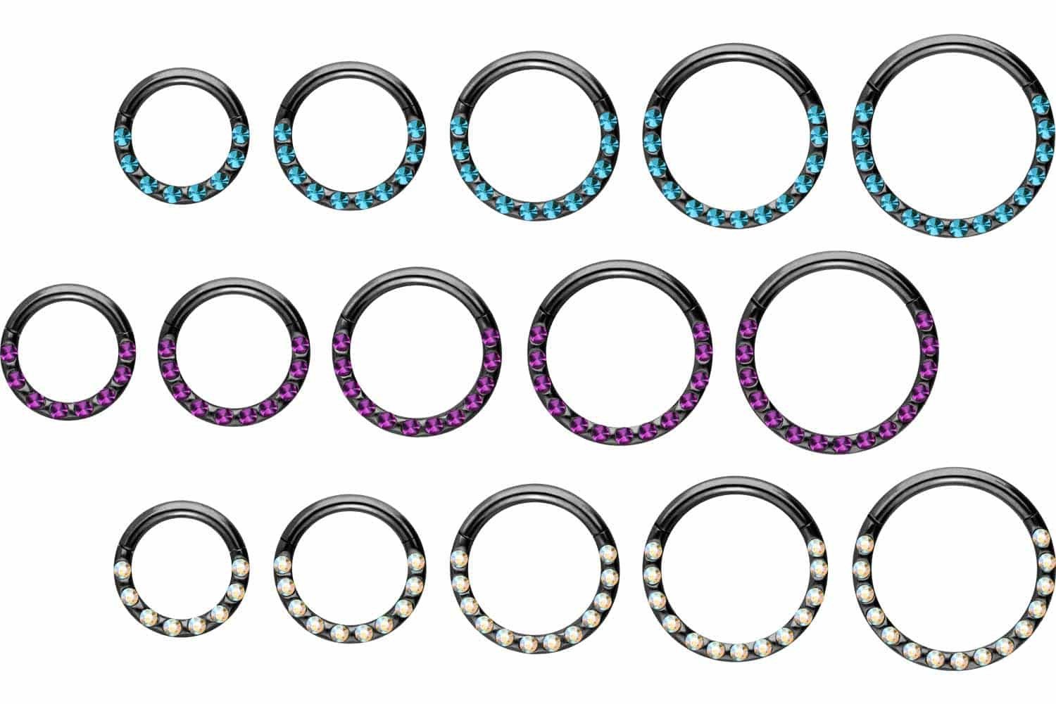PIERCINGLINE Nasenpiercing Chirurgenstahl Segmentring Clicker KRISTALLE günstig online kaufen