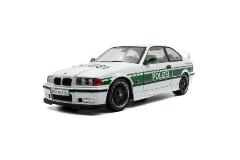 Modellauto BMW E36 M3 Coupe Drift Polizei 1991 weiß grün