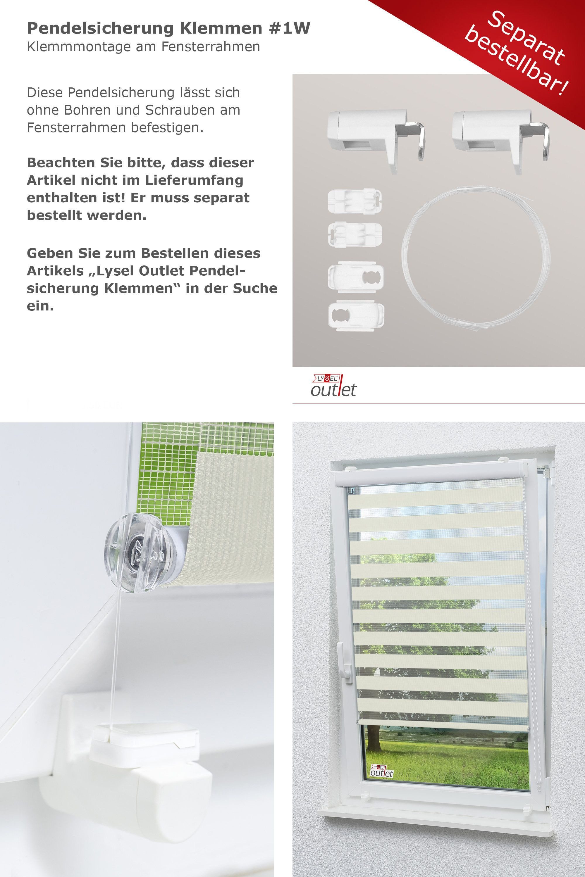 Rollo Kassette Perlweiß, LYSEL®, blickdicht, HxB 175x40cm