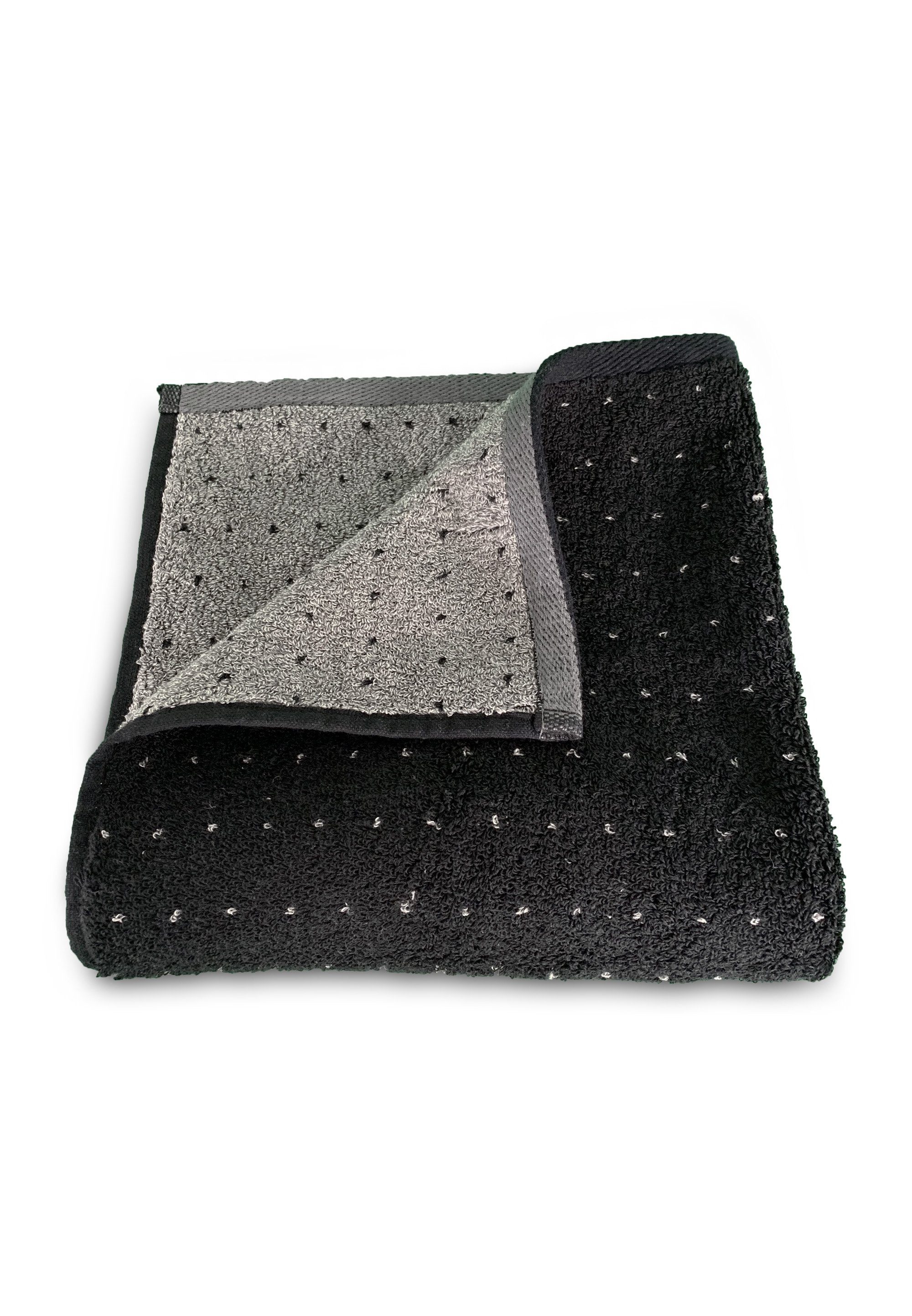 grace Classic, spa schwarz mit grand Punkte-Design Handtuch (1-St), grau,