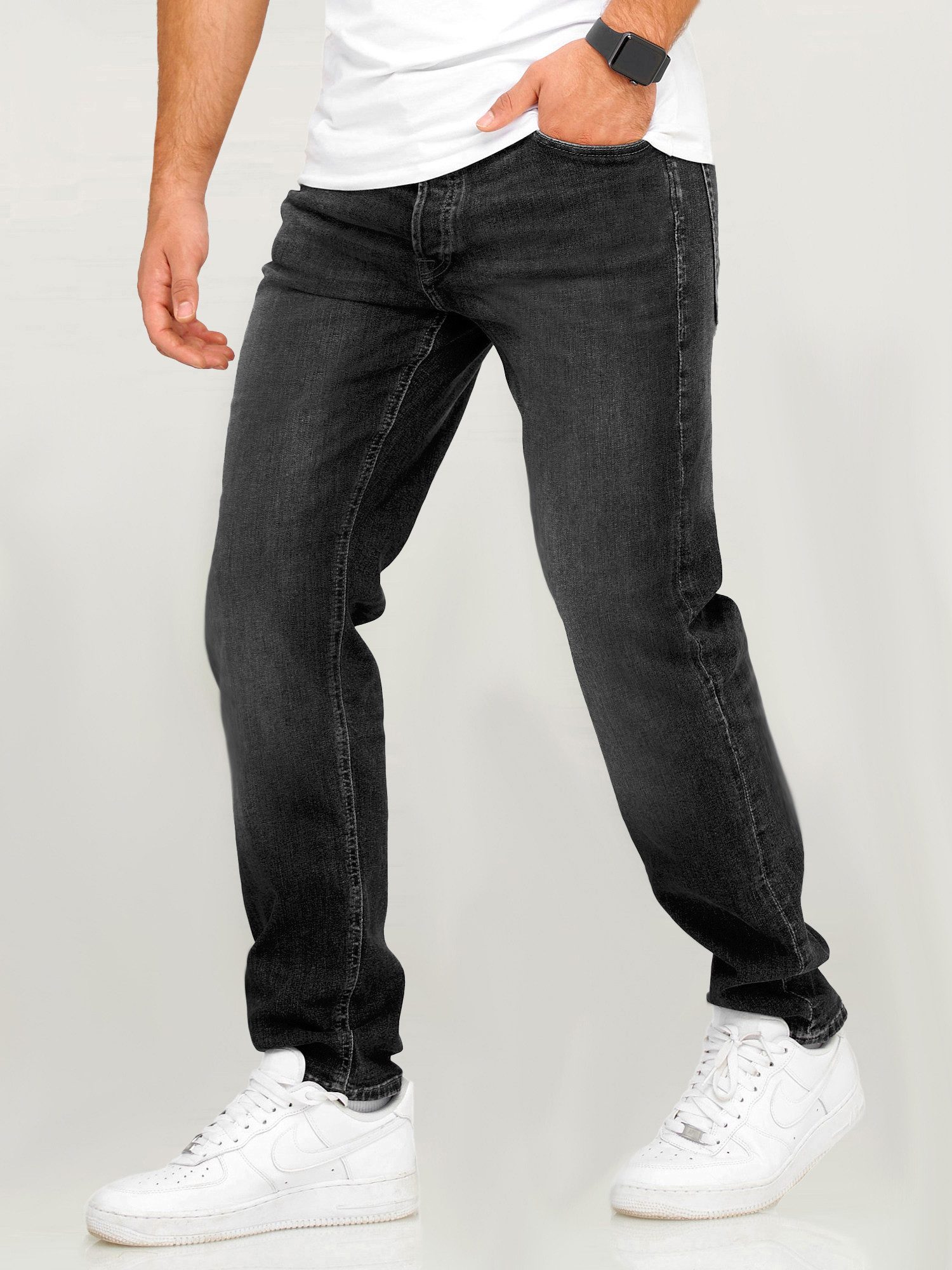 Jack & Jones Comfort-fit-Jeans JJIMIKE JJARIS im Used-Look mit Stretchanteil Herren Mike Jeans Comfort Fit Hose