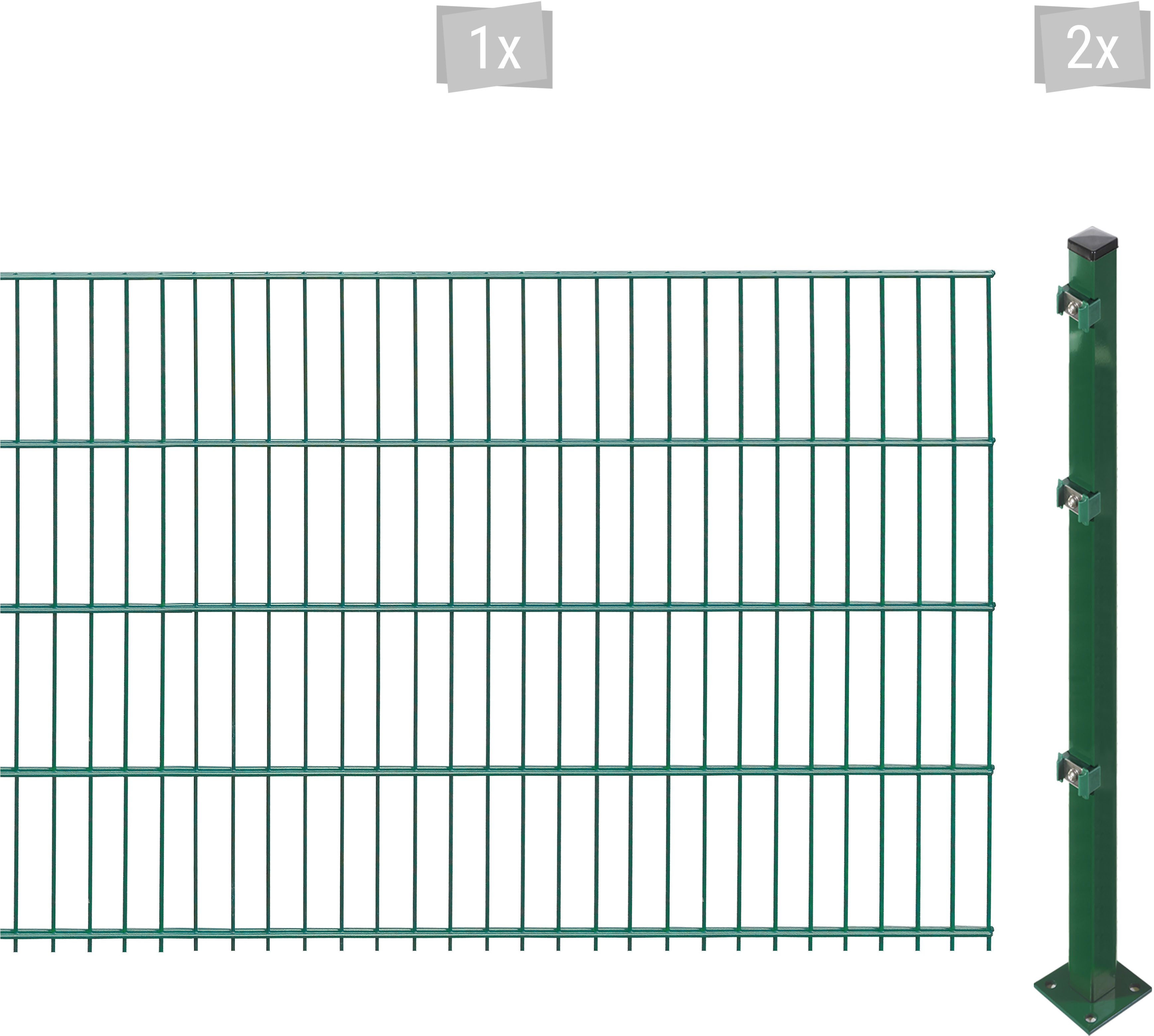 Arvotec Doppelstabmattenzaun ESSENTIAL 83 zum Aufschrauben, (Set, 3-St), Zaunhöhe 83 cm, Zaunlänge 2 - 60 m