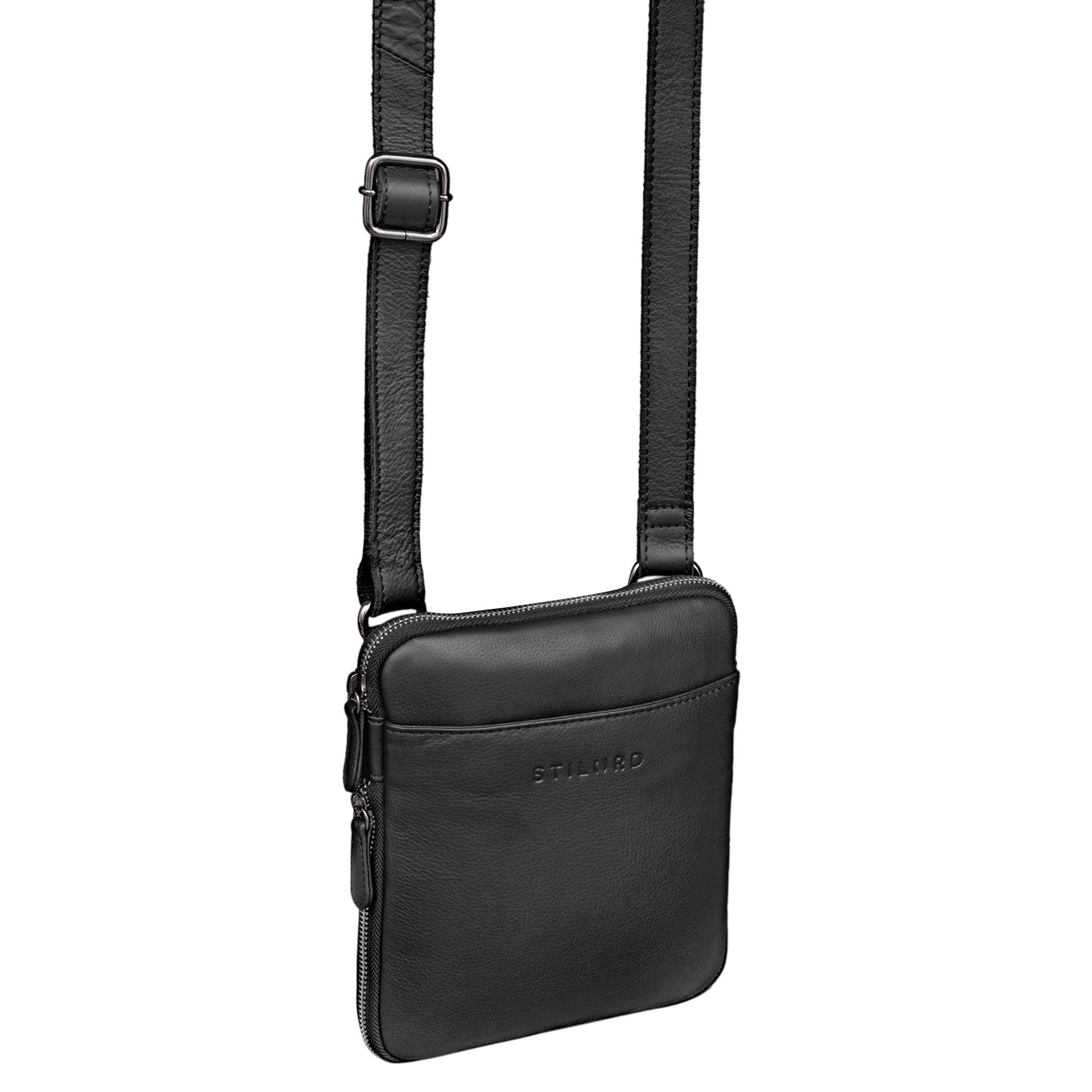 STILORD Schultertasche "Carson" Kleine Herren Leder Tasche – Bild 5 von 5
