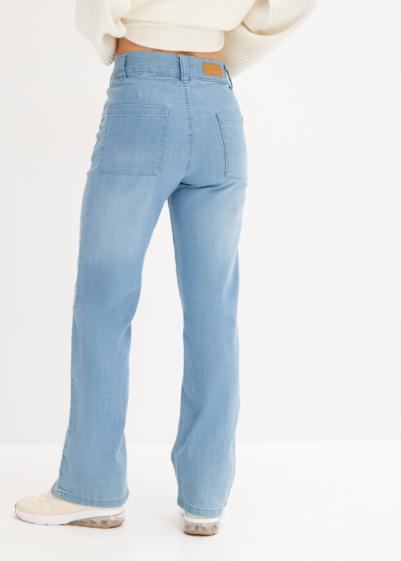 bonprix Straight-Jeans Regular Fit, mit Elasthan-Anteil, mit 5-Knopf-Form