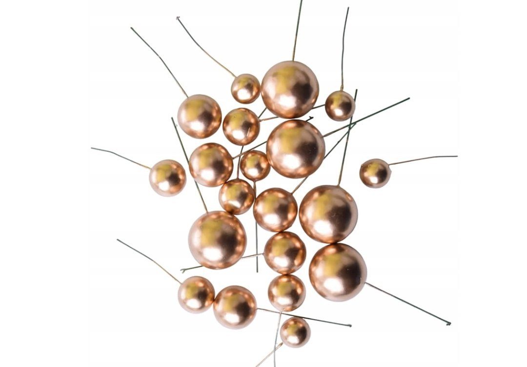 Tortenstecker Tortendekoration Kugeln am Stiel Gold Topper Ball goldenen Kugeln