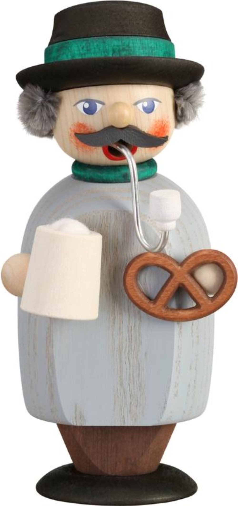 Seiffener Volkskunst Räuchermännchen Kleine Gesellen - Bayer, 14 cm 12254- aus dem Erzgebirge