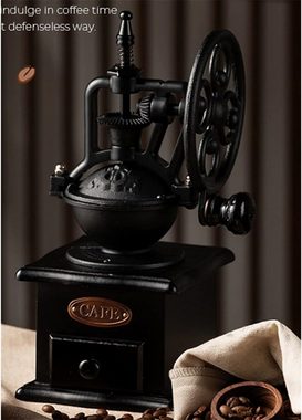 leben Kaffeemühle Kaffeemühle, schwarze Retro-Handkaffeemühle, tragbar, Kaffeemühle im antiken Design, Kaffeebohnen-Espressomühle
