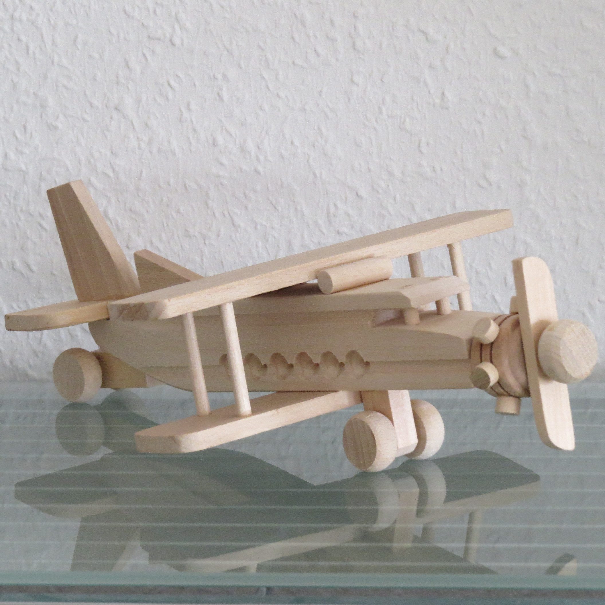 Holzprodukte Modellflugzeug Flugzeug Flieger Oldtimer GROSS Doppeldecker Modellflugzeug Holz NEU