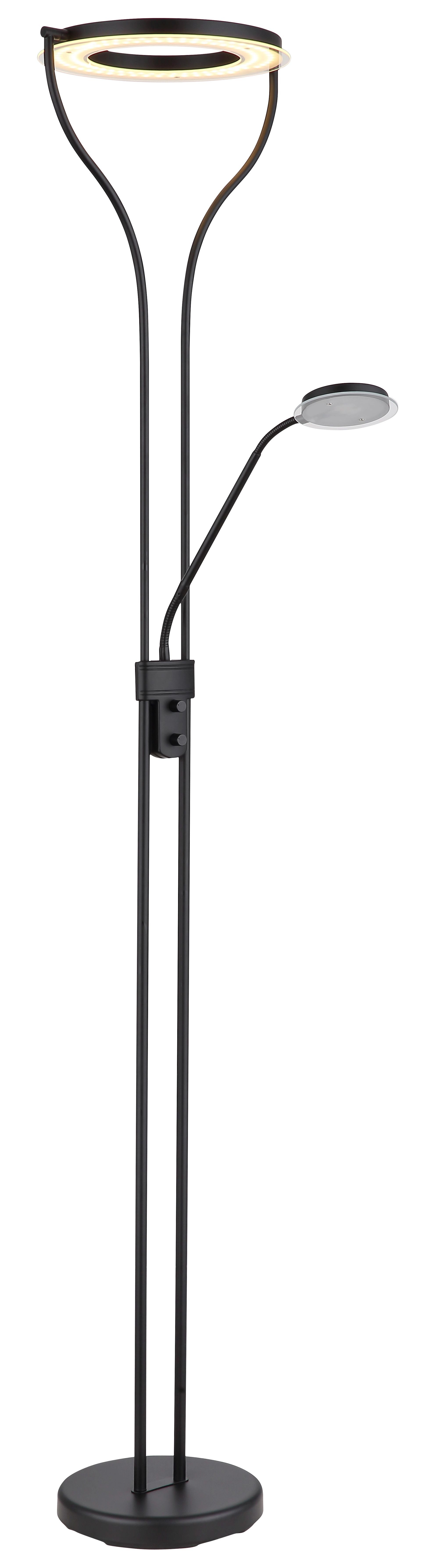 GLOBO LIGHTING LED Deckenfluter EBRO, Dimmer, LED fest integriert, Warmweiß, Stehleuchte, Flexo, Wohnzimmer, Schlafzimmer, 3000 Kelvin