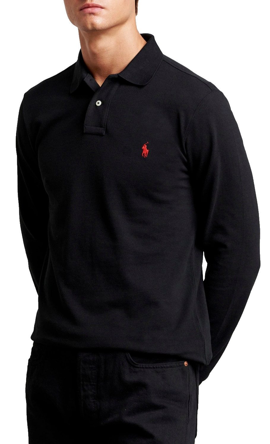 Polo Ralph Lauren Langarm-Poloshirt Classic Fit Cotton Piqué Hemd 100% hochatmungsaktive Baumwolle in Piqué-Qualität