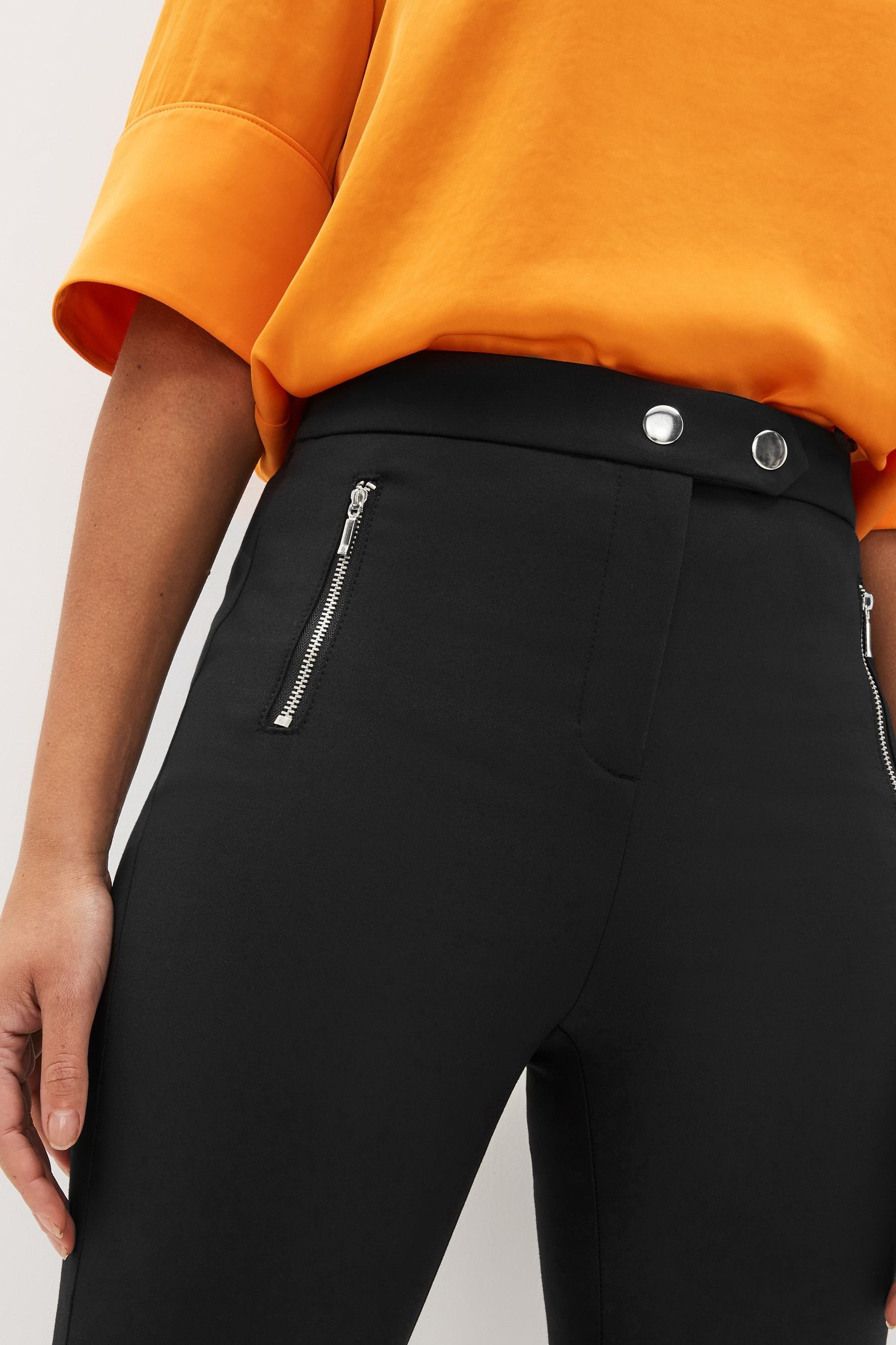 Hose Black Rückseite elastischer Next RV Dehnbund-Hose Skinny Fit mit (1-tlg) und