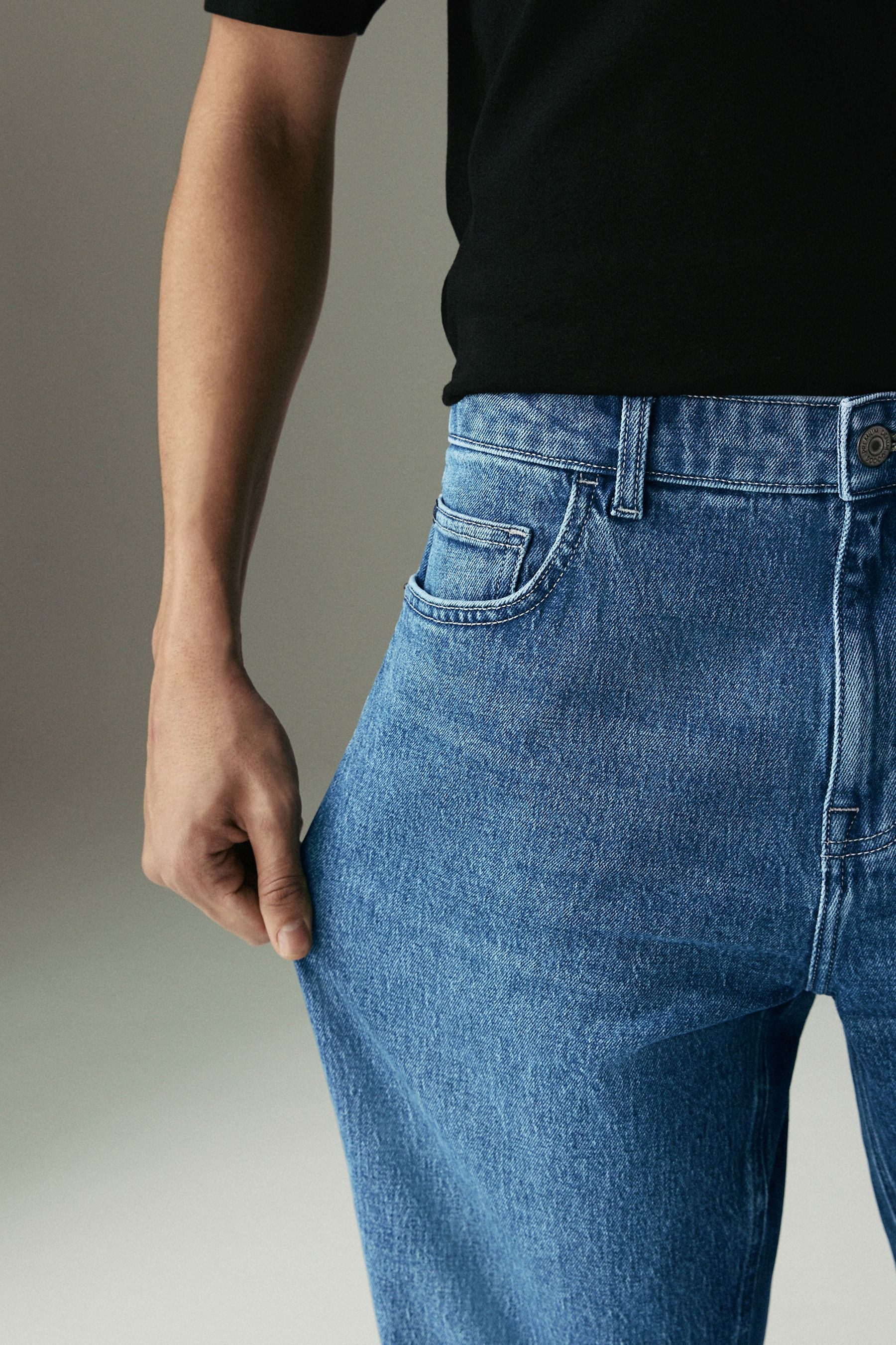 Next Straight-Jeans Authentic Straight Fit Stretchjeans, Vintage-Look (1-tlg)