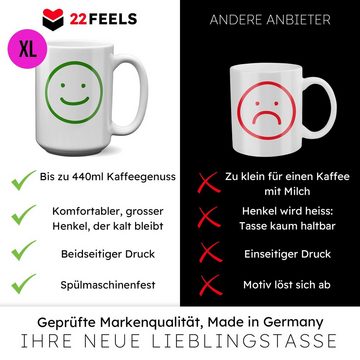 22Feels Tasse Freund Geschenk Jahrestag Ihn Valentinstag Männer 1 Jahr Weihnachten, Keramik, XL, Made In Germany, Spülmaschinenfest
