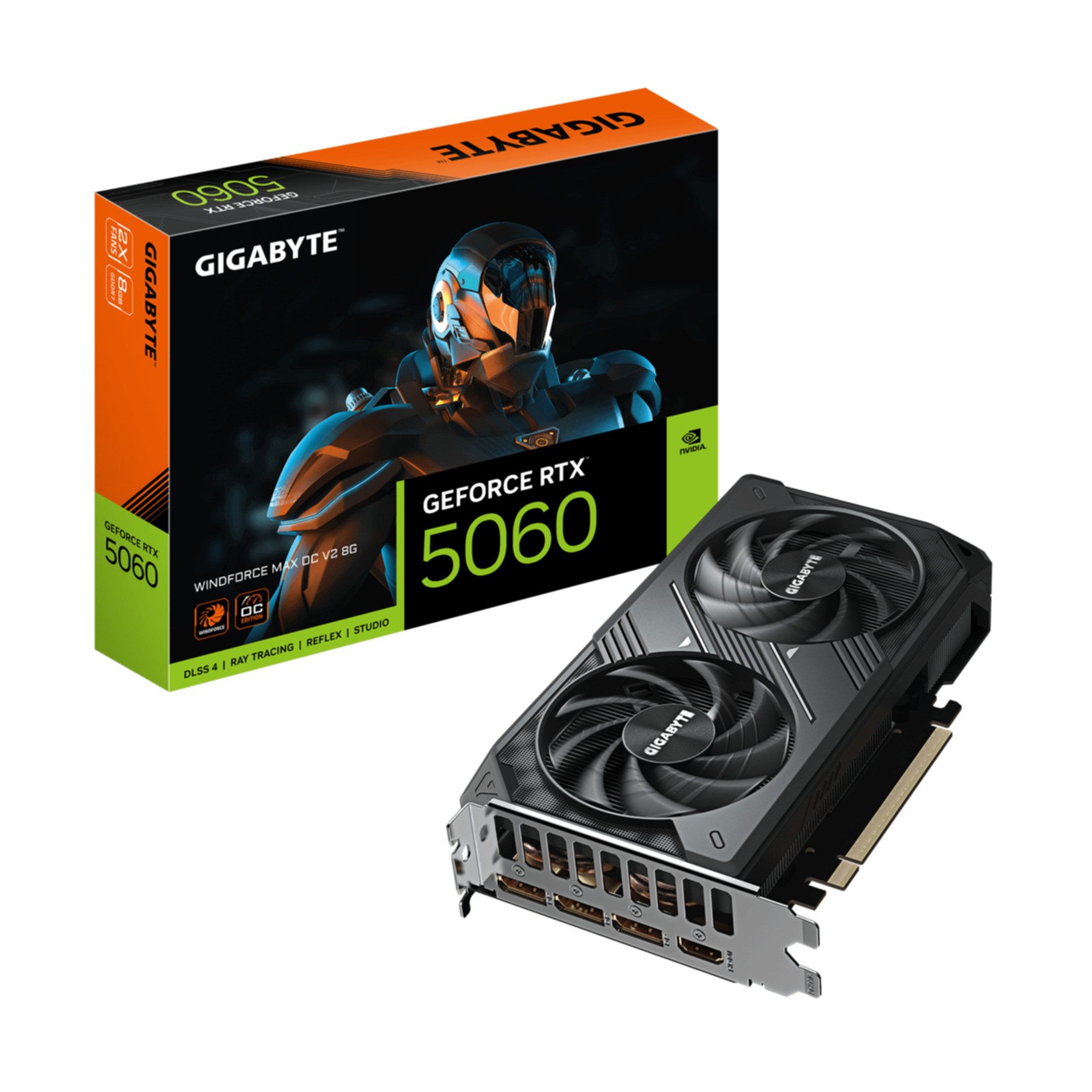 Gigabyte GeForce RTX 5060 WINDFORCE MAX OC V2 8G – Grafikkarte, 8GB GDDR7, 128b Grafikkarte (8 GB, GDDR7)
