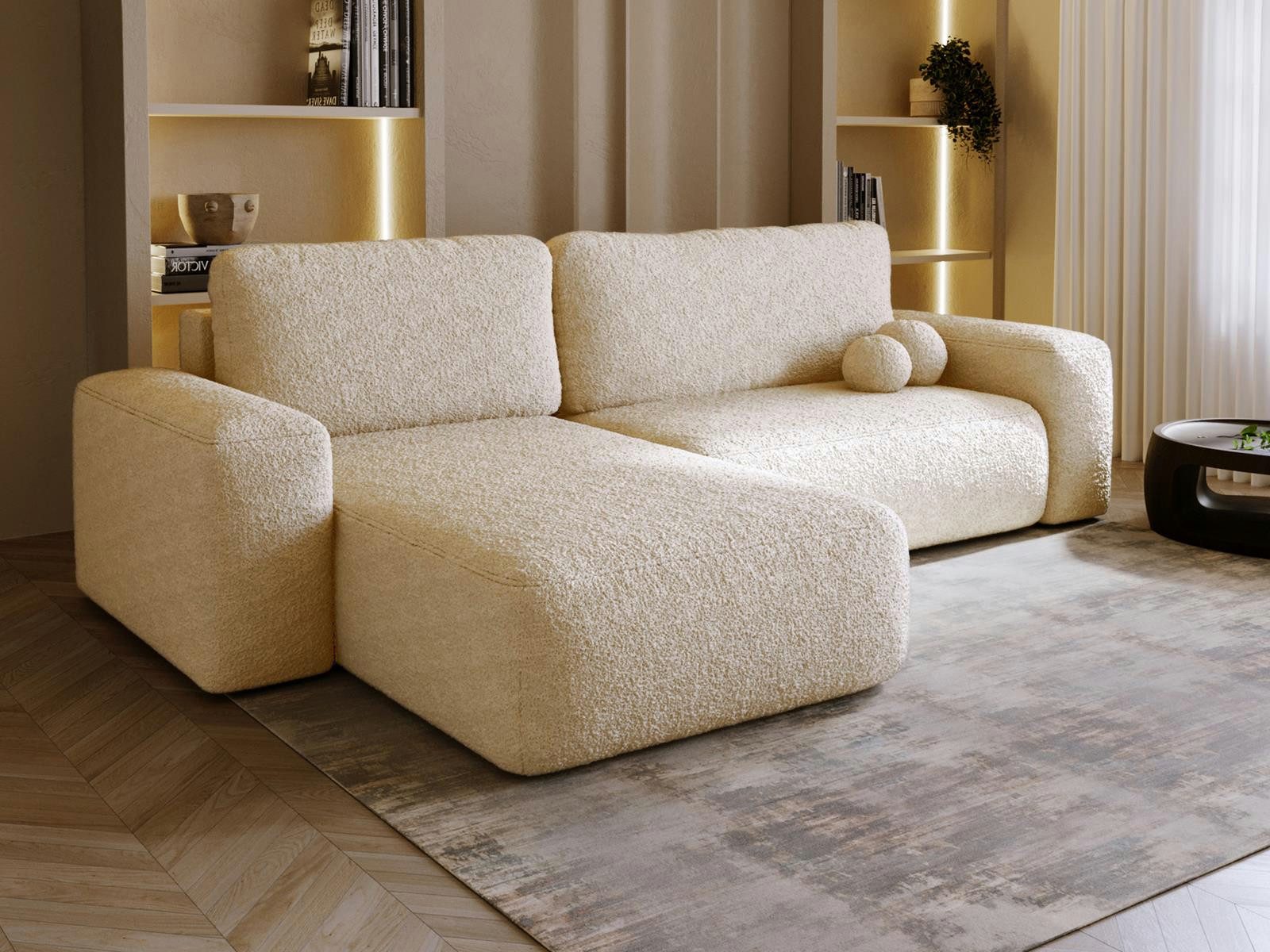 Compleo Ecksofa L-Form 282 cm breit, Elegant design, TEDIS, Couch mit Schla günstig online kaufen